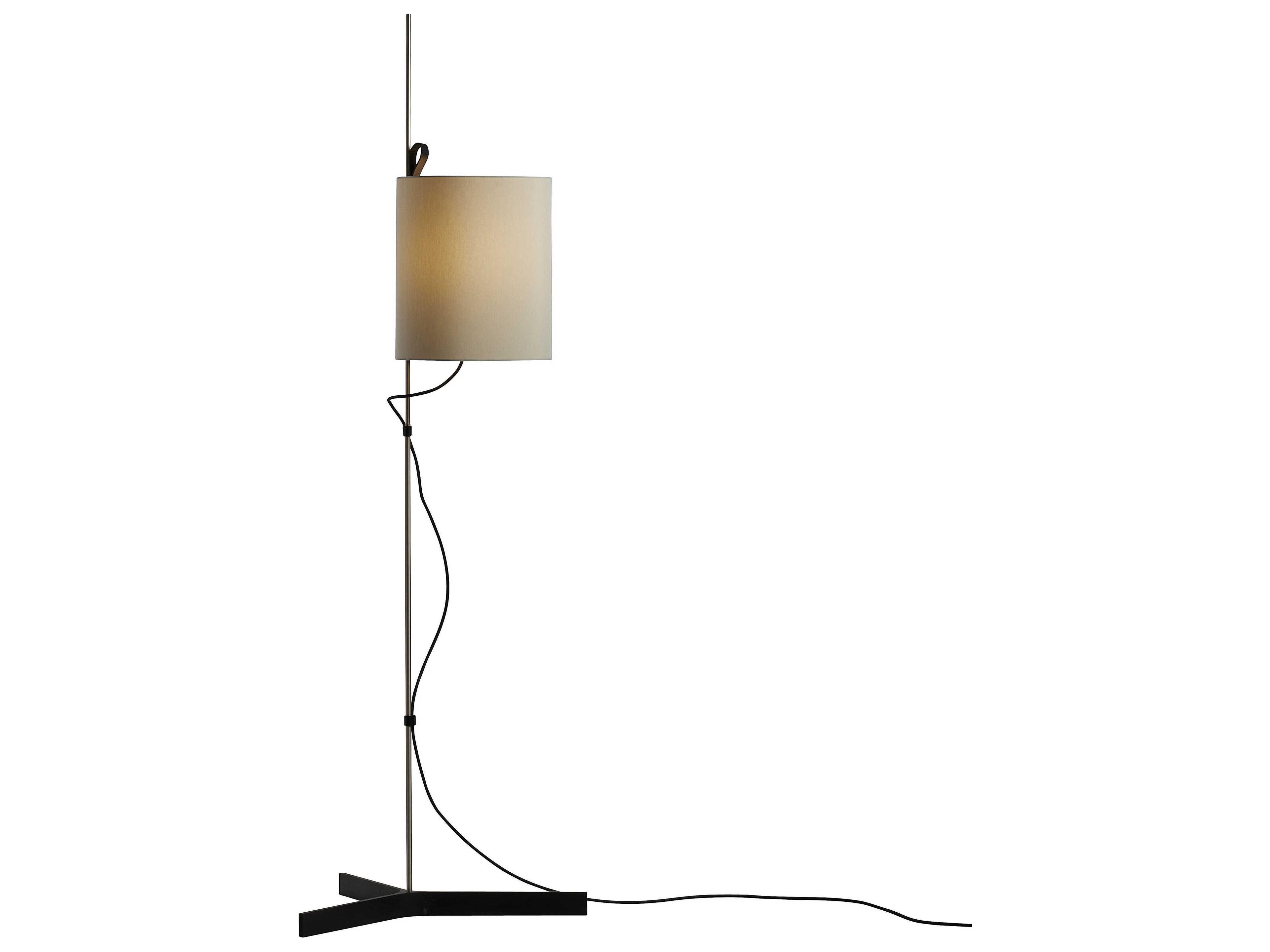 Carpyen Magnetic Natural Oak Khaki Fabric Black Floor Lamp