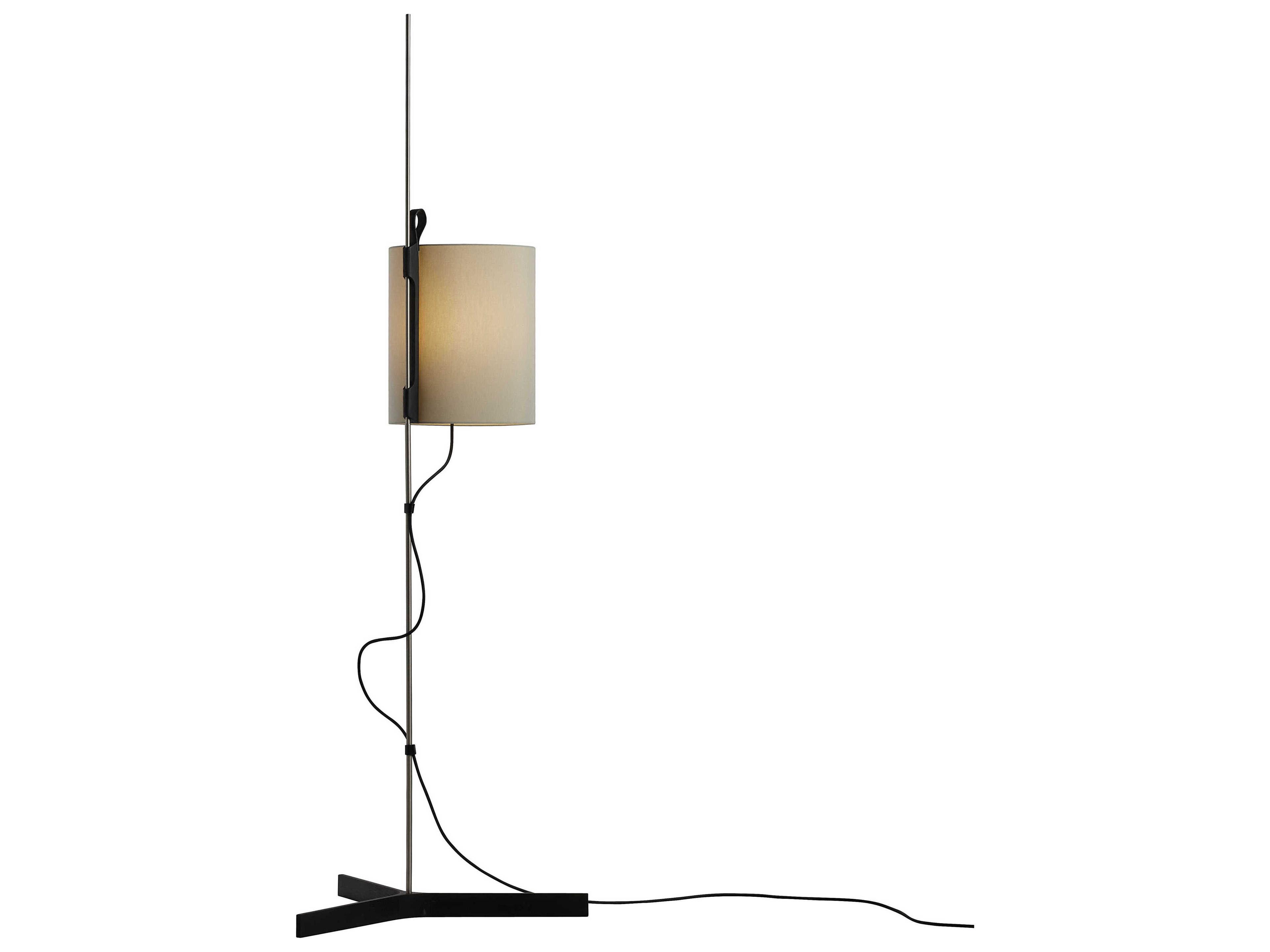 Carpyen Magnetic Natural Oak Khaki Fabric Black Floor Lamp