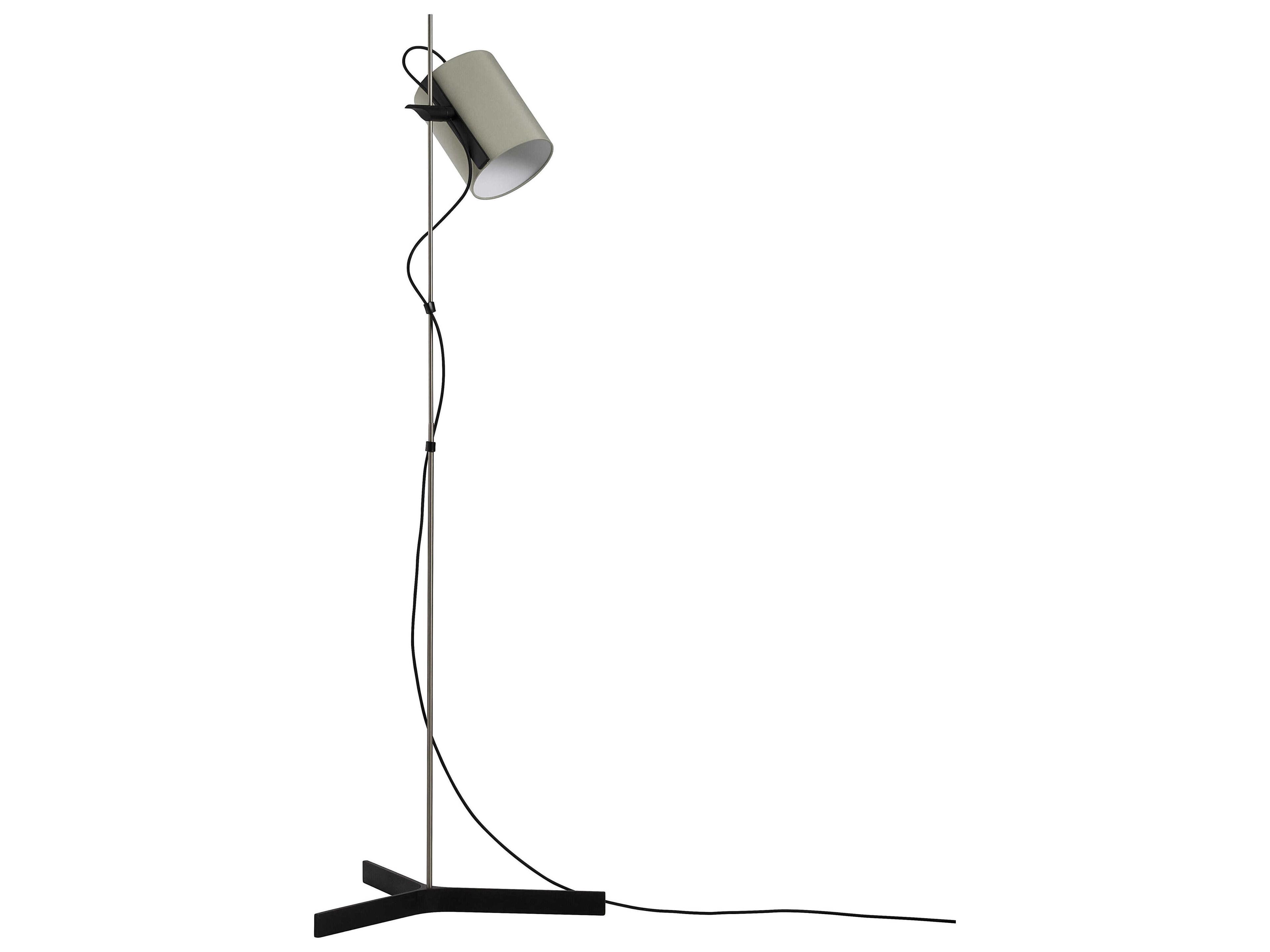 Carpyen Magnetic Natural Oak Khaki Fabric Black Floor Lamp