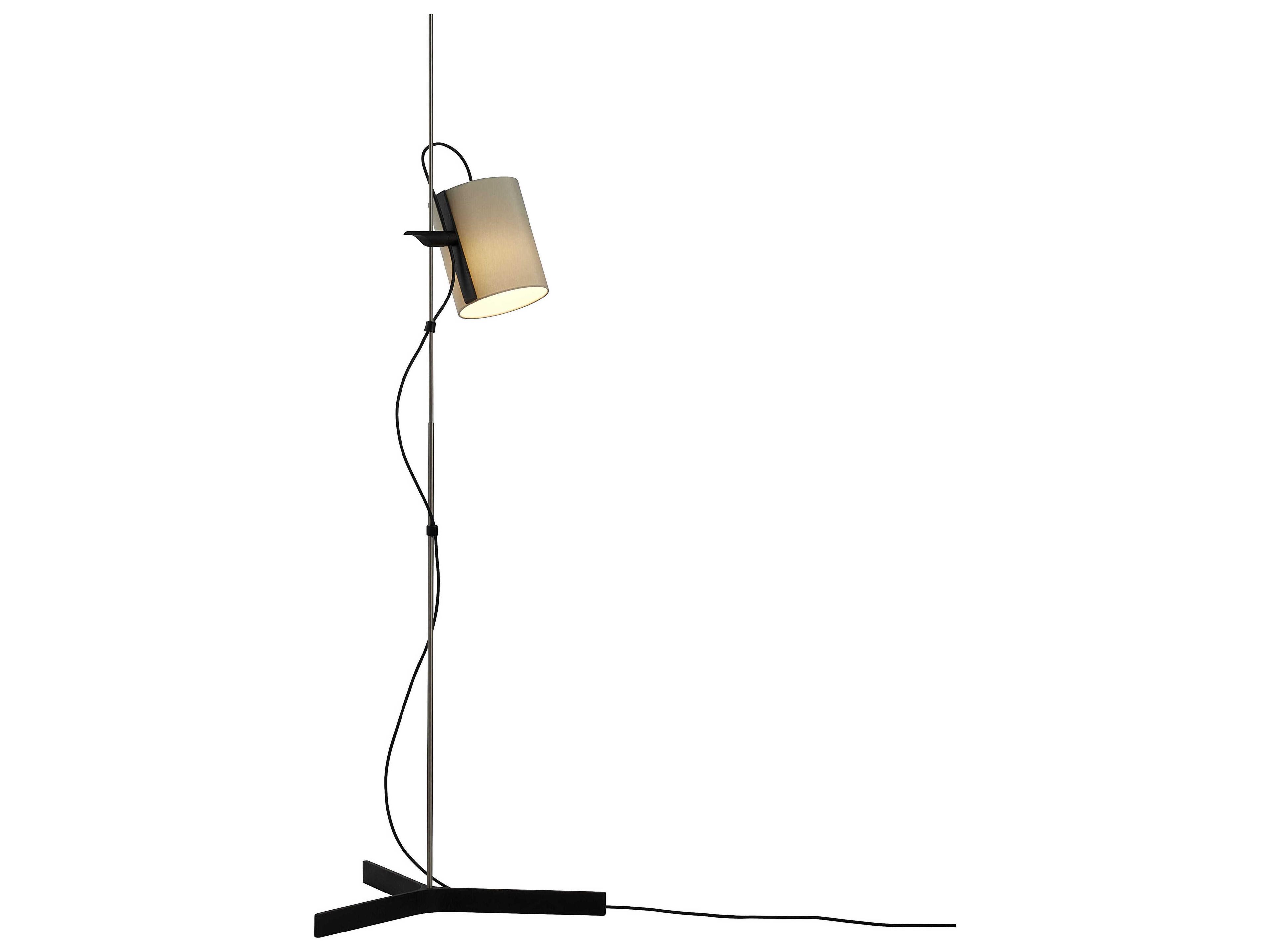 Carpyen Magnetic Natural Oak Khaki Fabric Black Floor Lamp