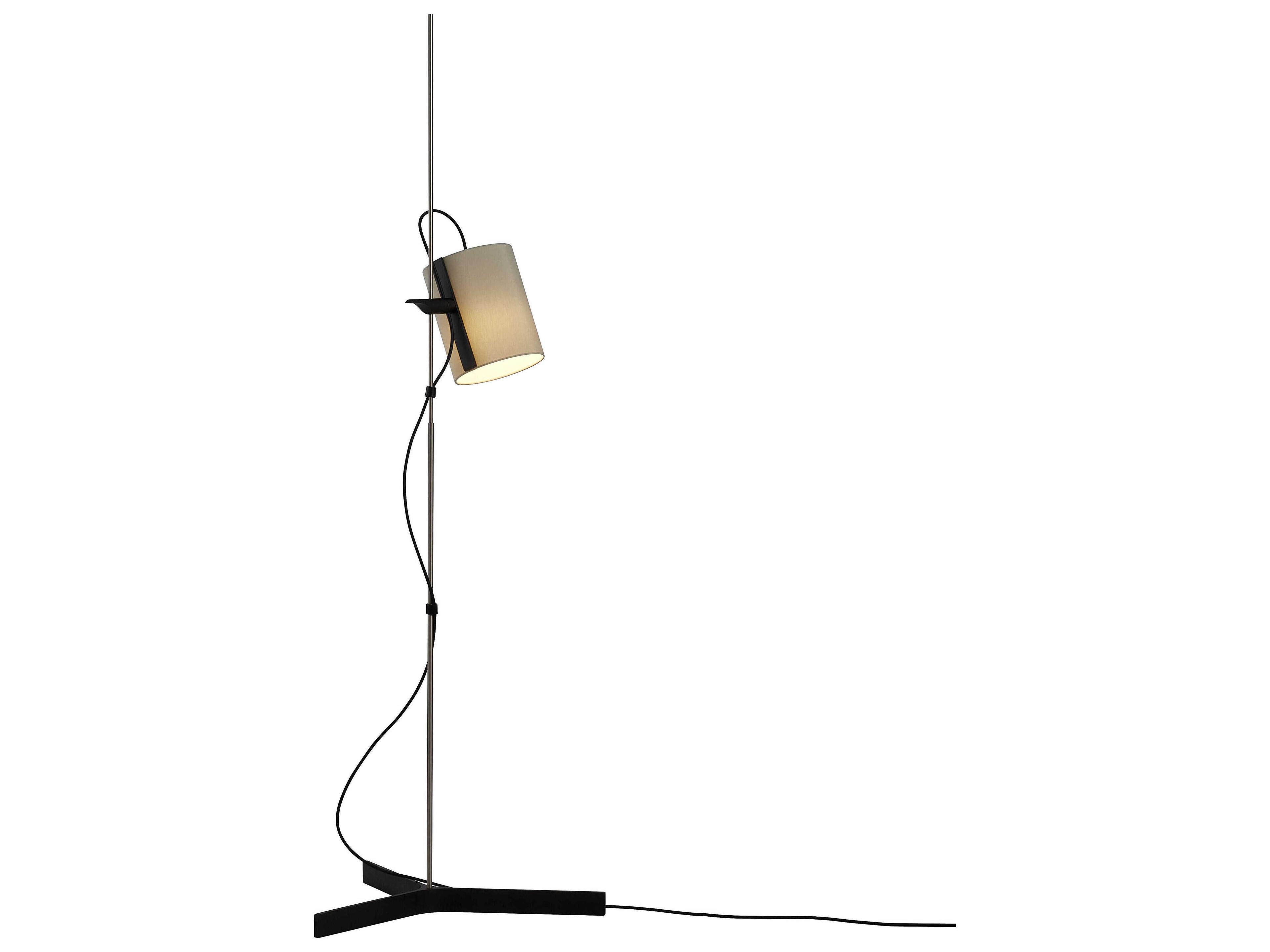 Carpyen Magnetic Natural Oak Khaki Fabric Black Floor Lamp