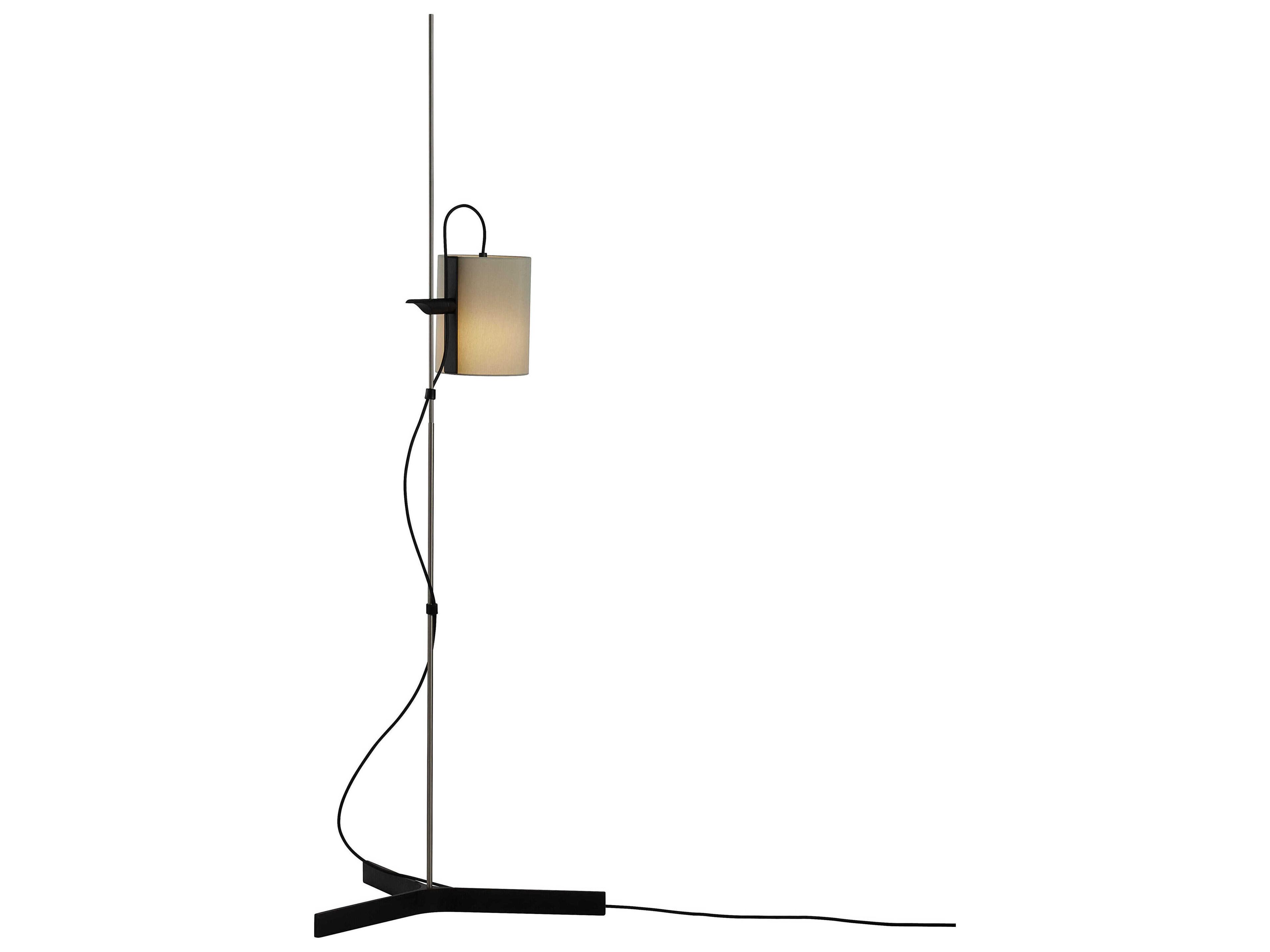 Carpyen Magnetic Natural Oak Khaki Fabric Black Floor Lamp
