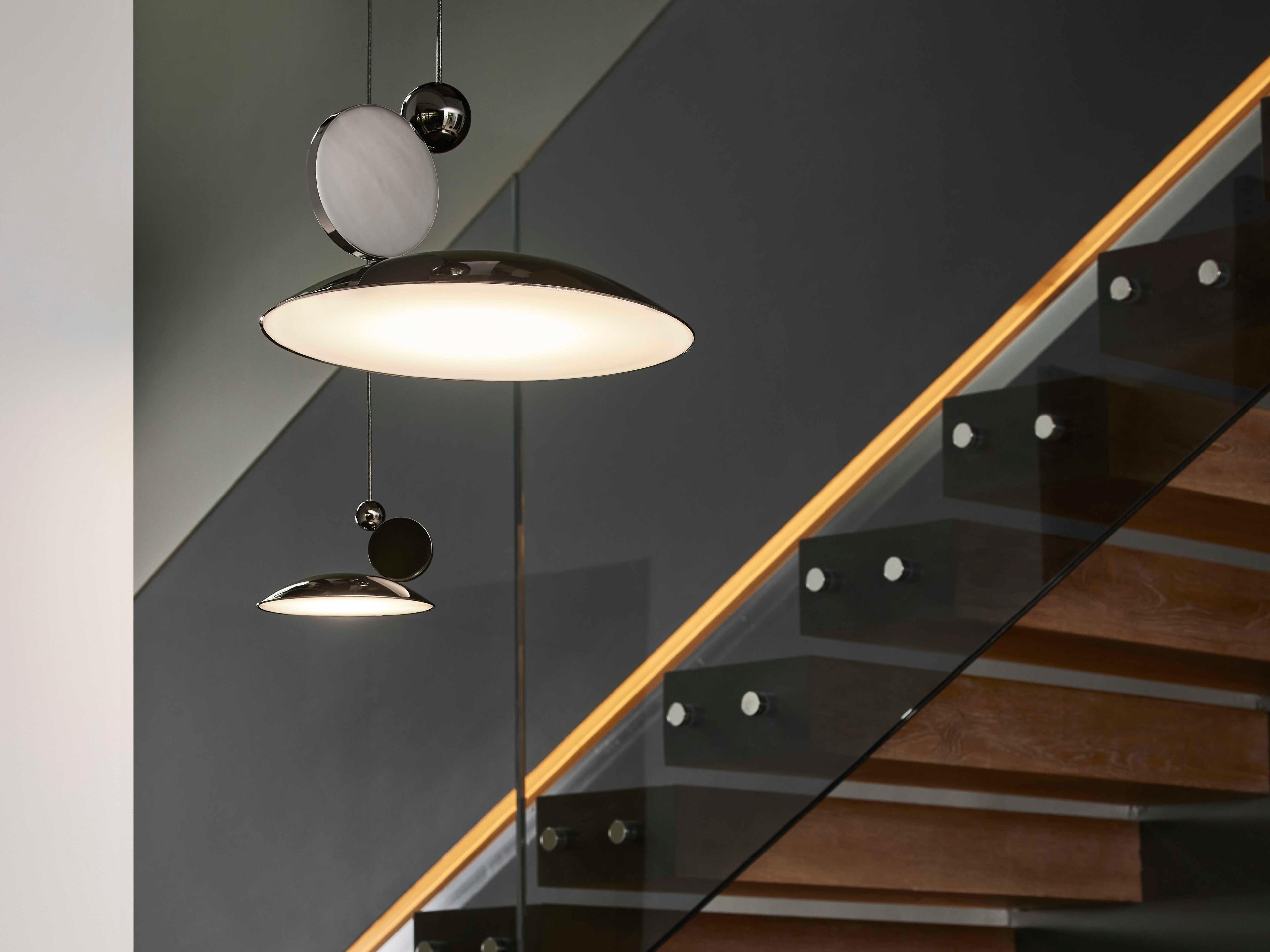 Carpyen Equilibrium Bright Black Dome Geometric Mini Pendant