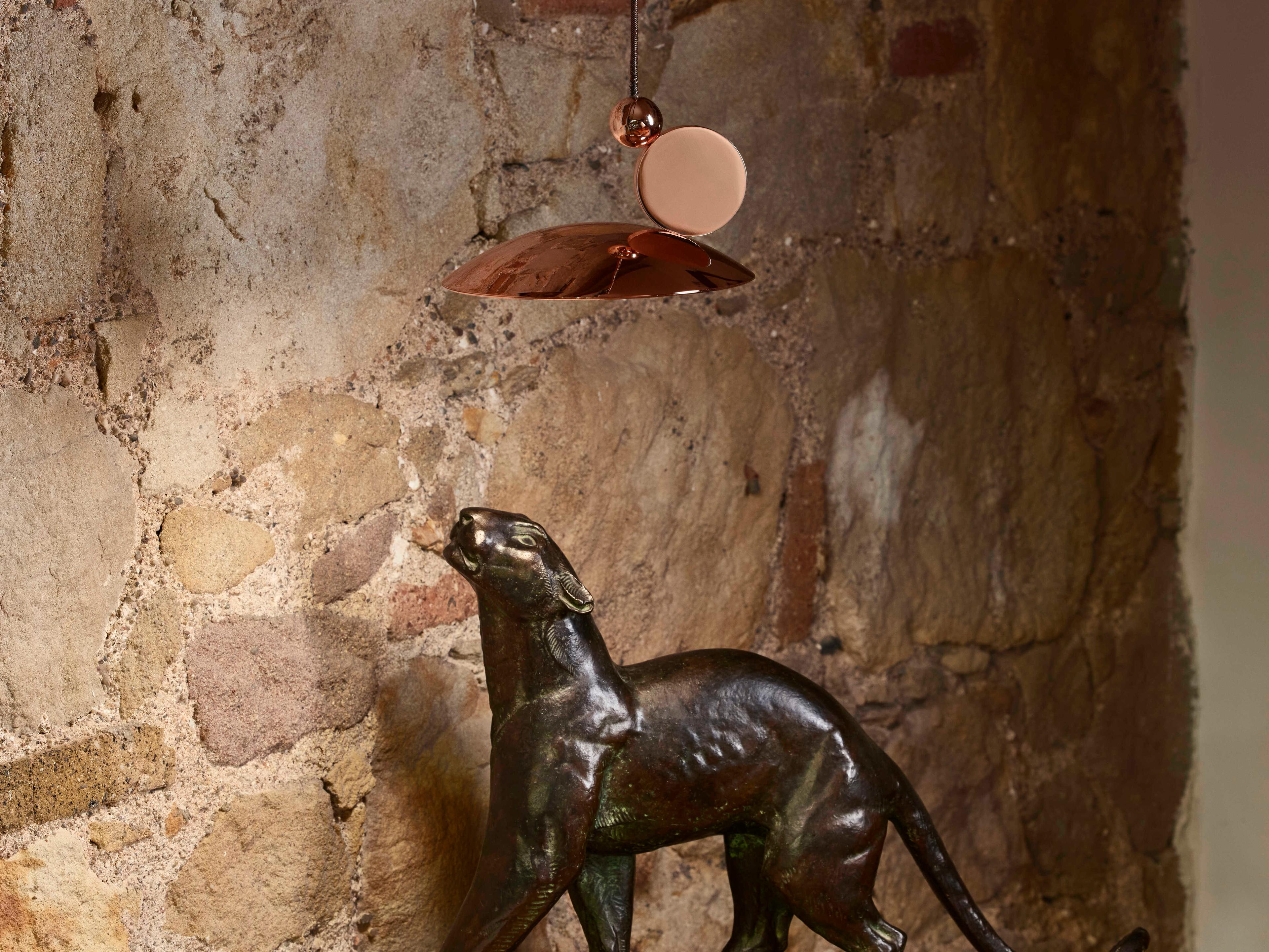 Carpyen Equilibrium Bright Copper Dome Geometric Mini Pendant