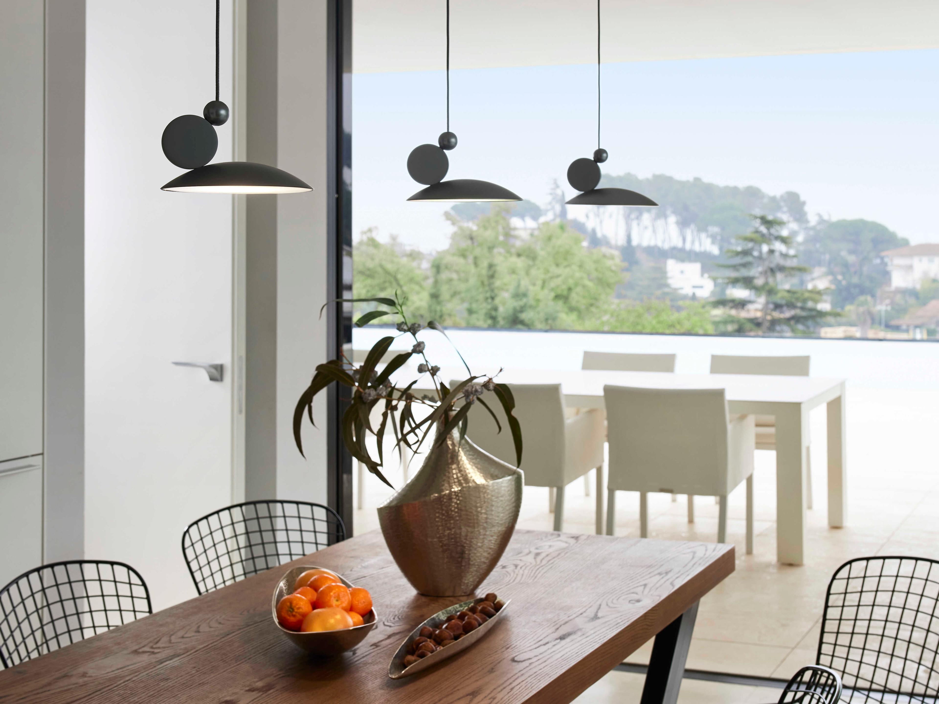 Carpyen Equilibrium Matt Chrome Dome Geometric Mini Pendant