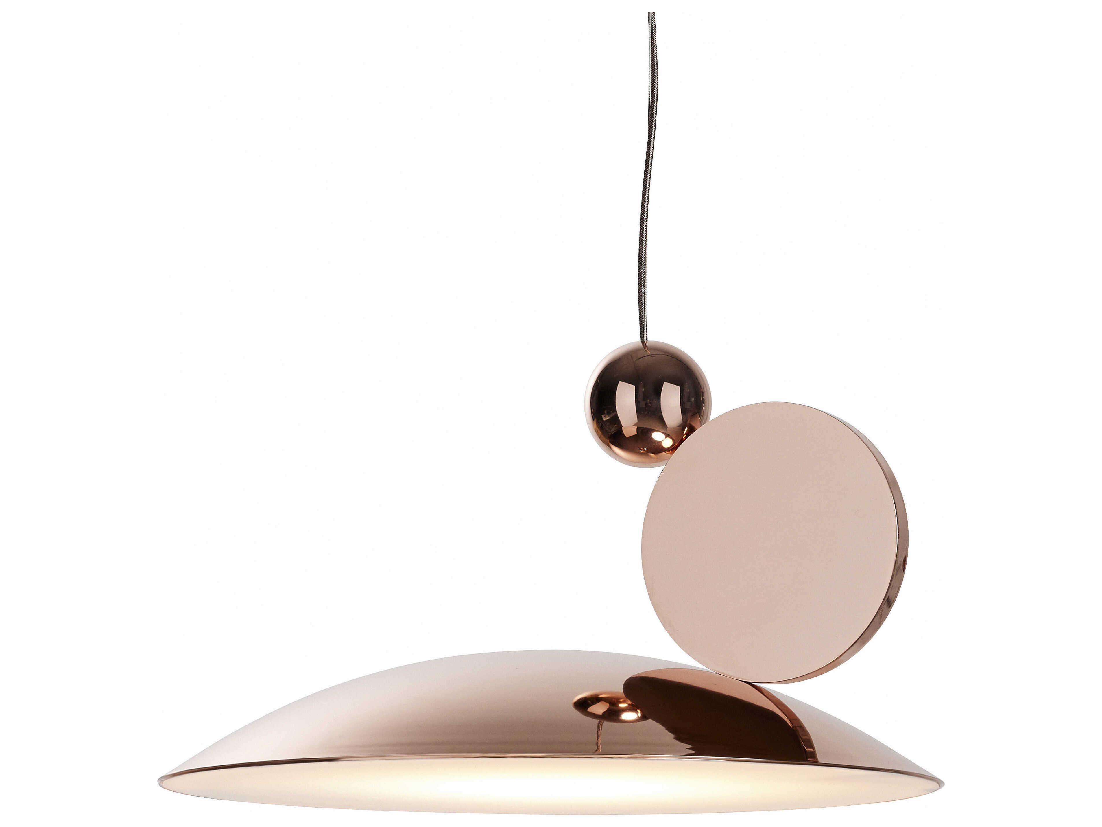 Carpyen Equilibrium Bright Copper Dome Geometric Pendant