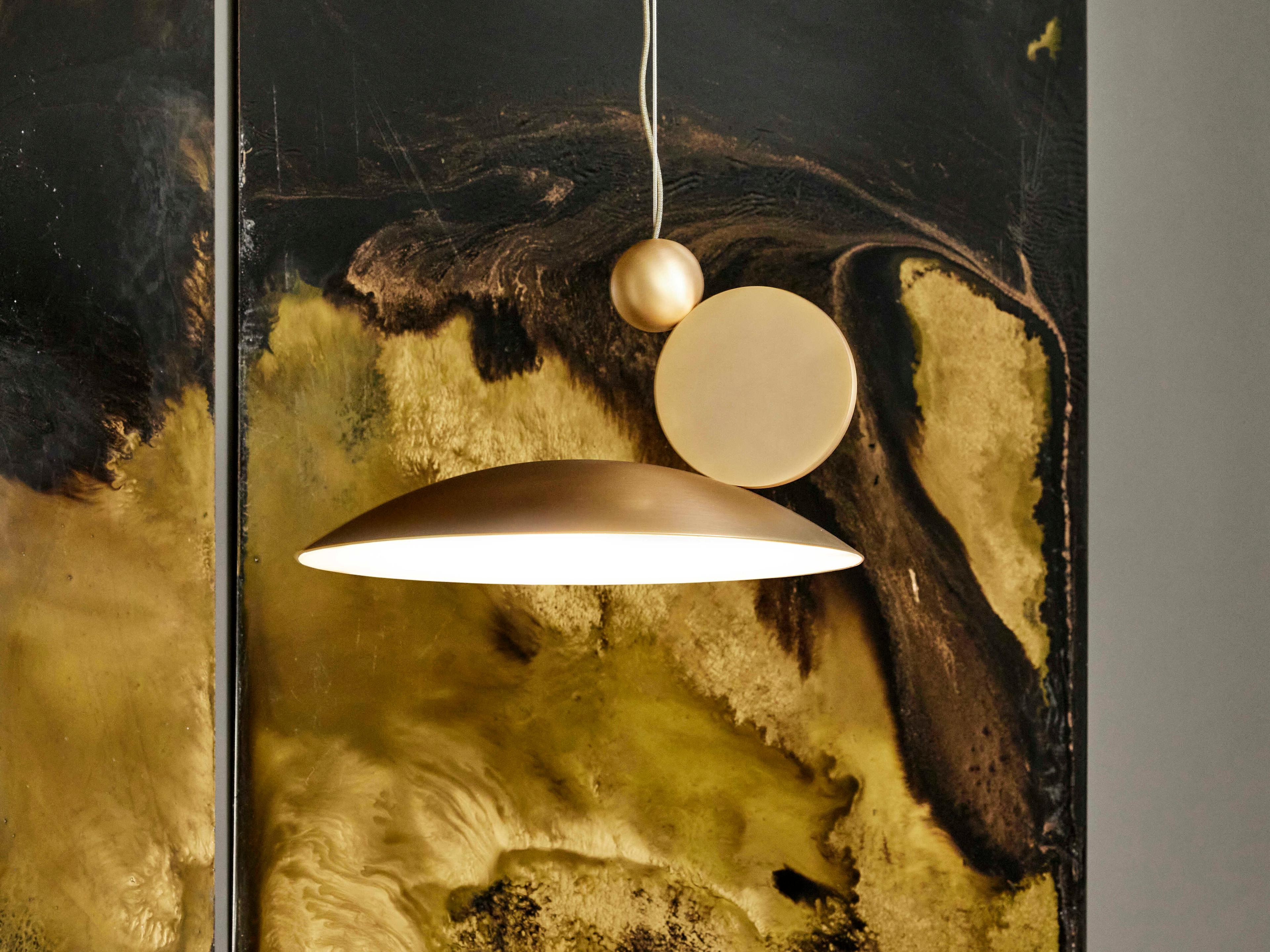 Carpyen Equilibrium Matt Gold Dome Geometric Pendant