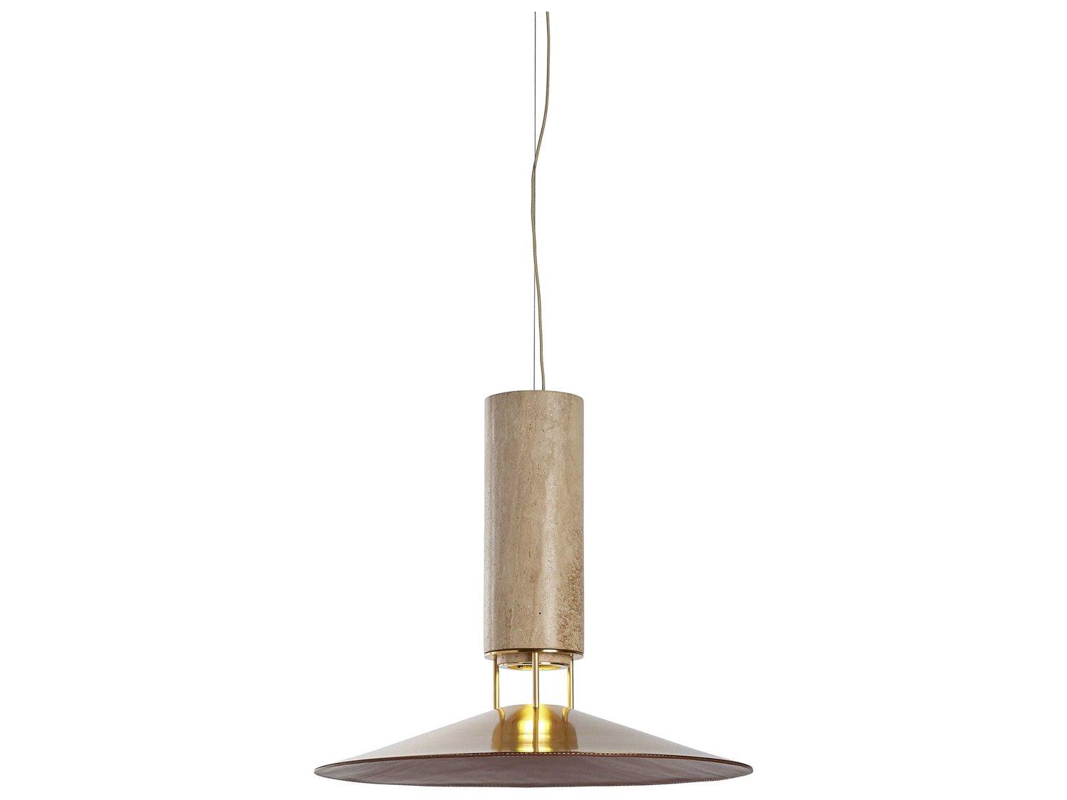 Carpyen Rebound 1-Light Travertine Gold Pendant