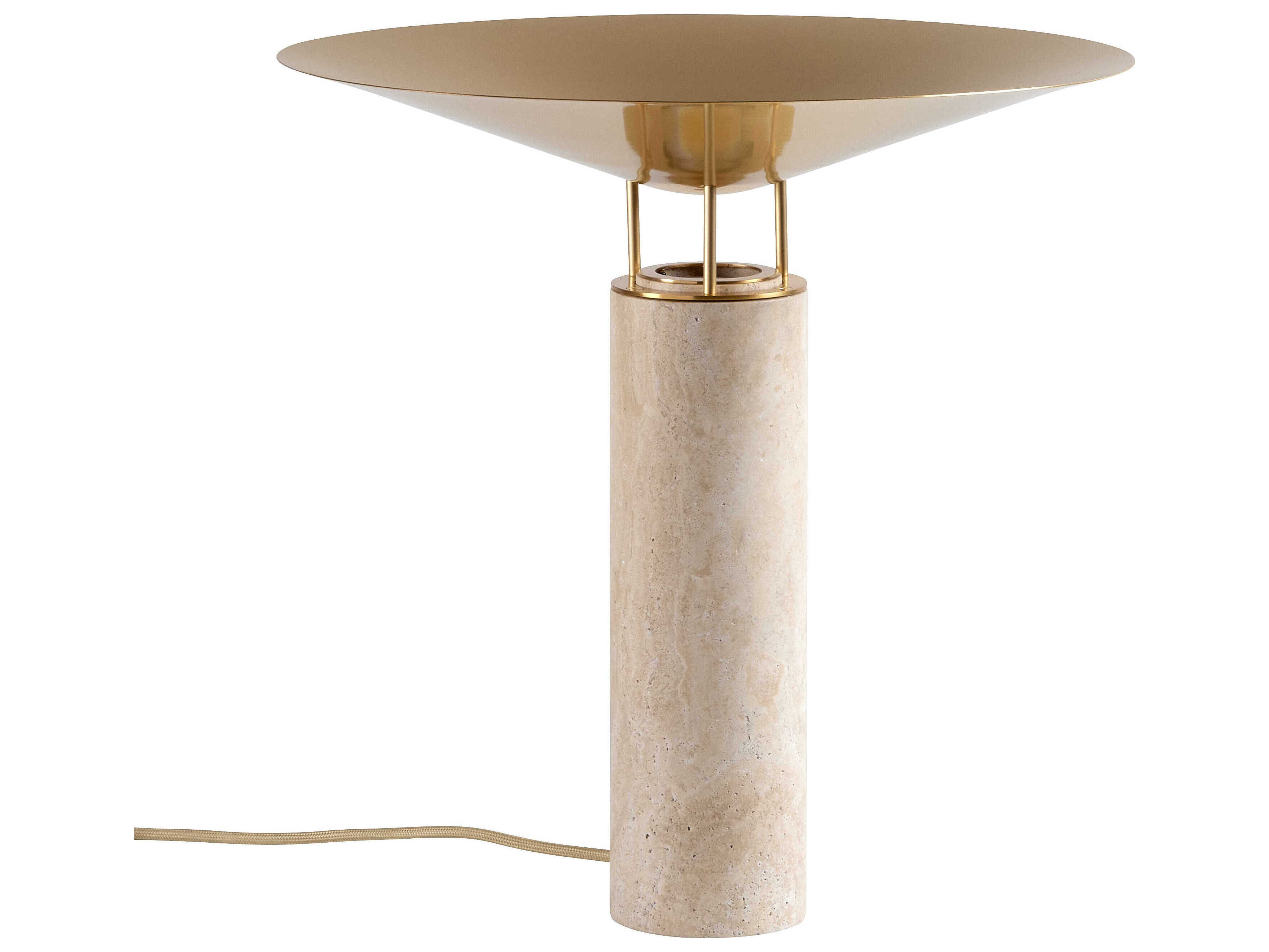 Carpyen Rebound Travertine Off White Table Lamp
