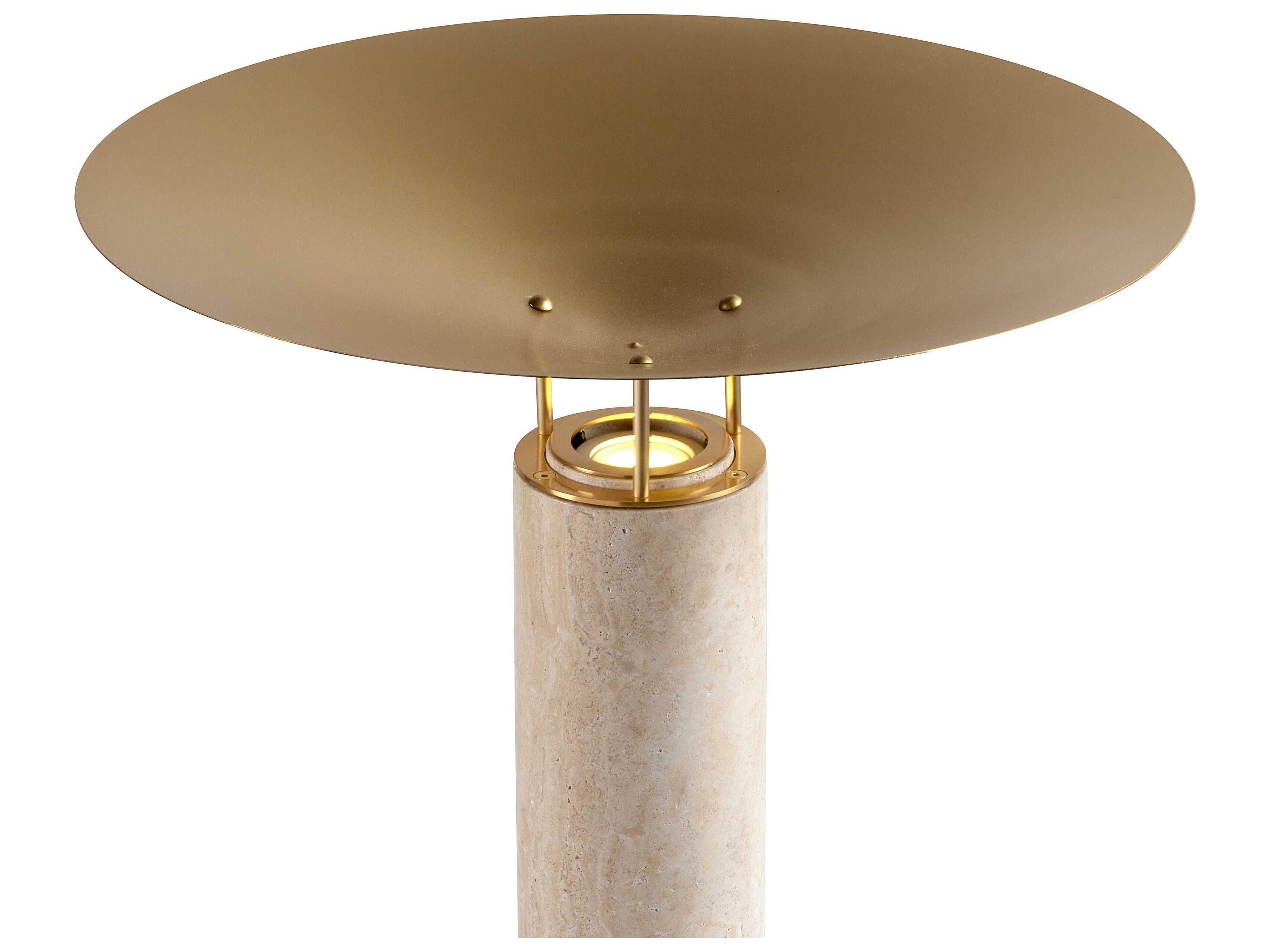 Carpyen Rebound Travertine Off White Table Lamp