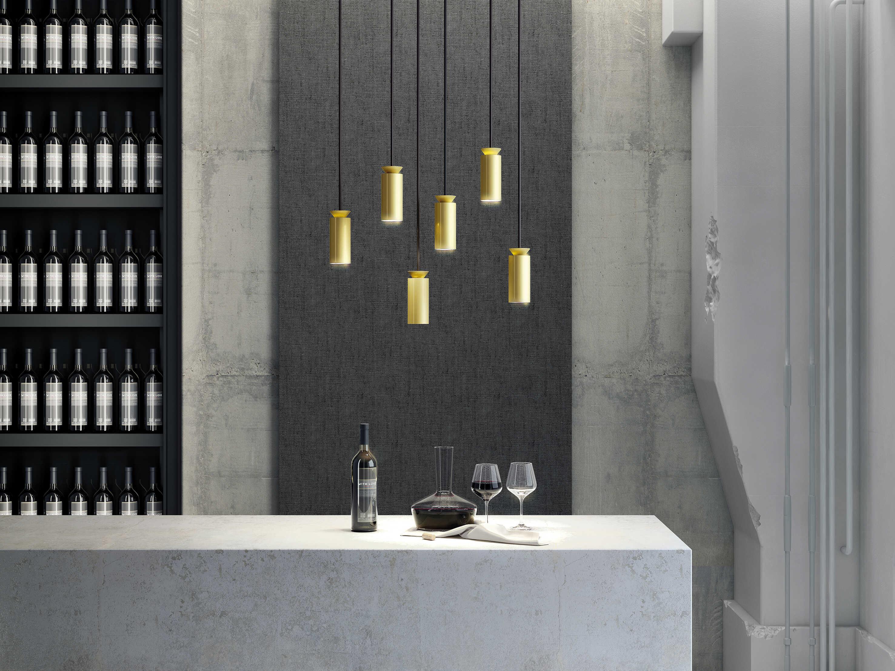 Carpyen Triana 1-Light Satin Gold Cylinder Mini Pendant