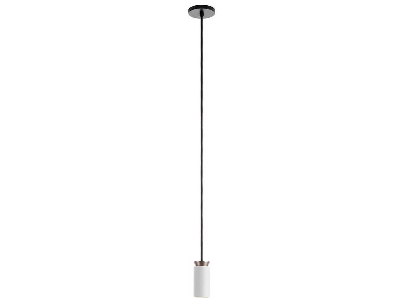 Carpyen Triana 1-Light White Matt Nickel Black Cylinder Mini Pendant