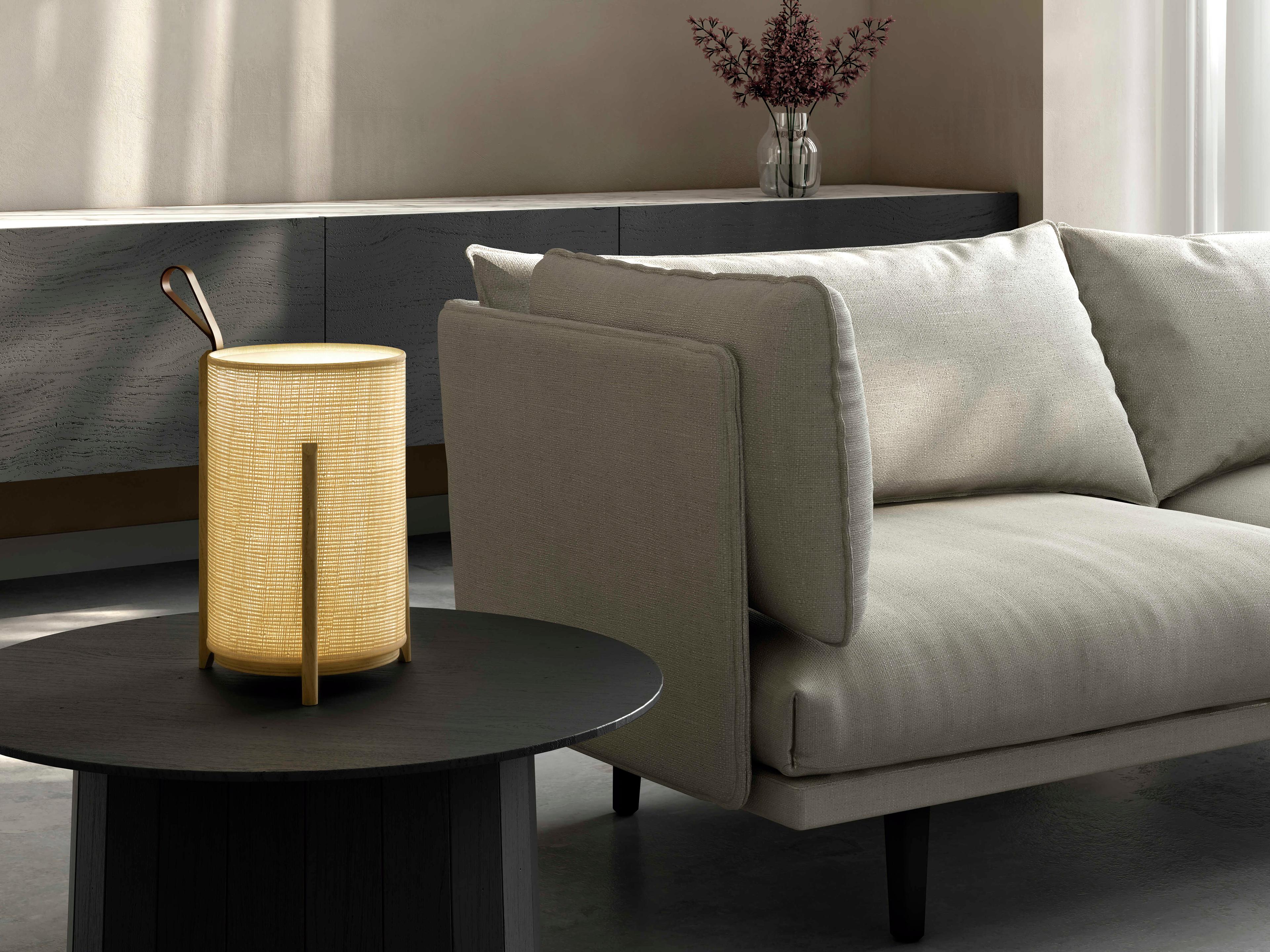 Carpyen Greta Natural Oak Saguran Fiber Brown Table Lamp