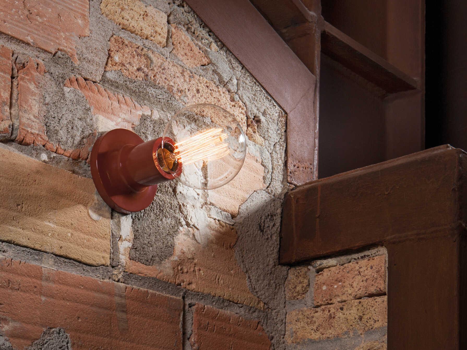 Carpyen Punt 1-Light Terracota Red Wall Sconce