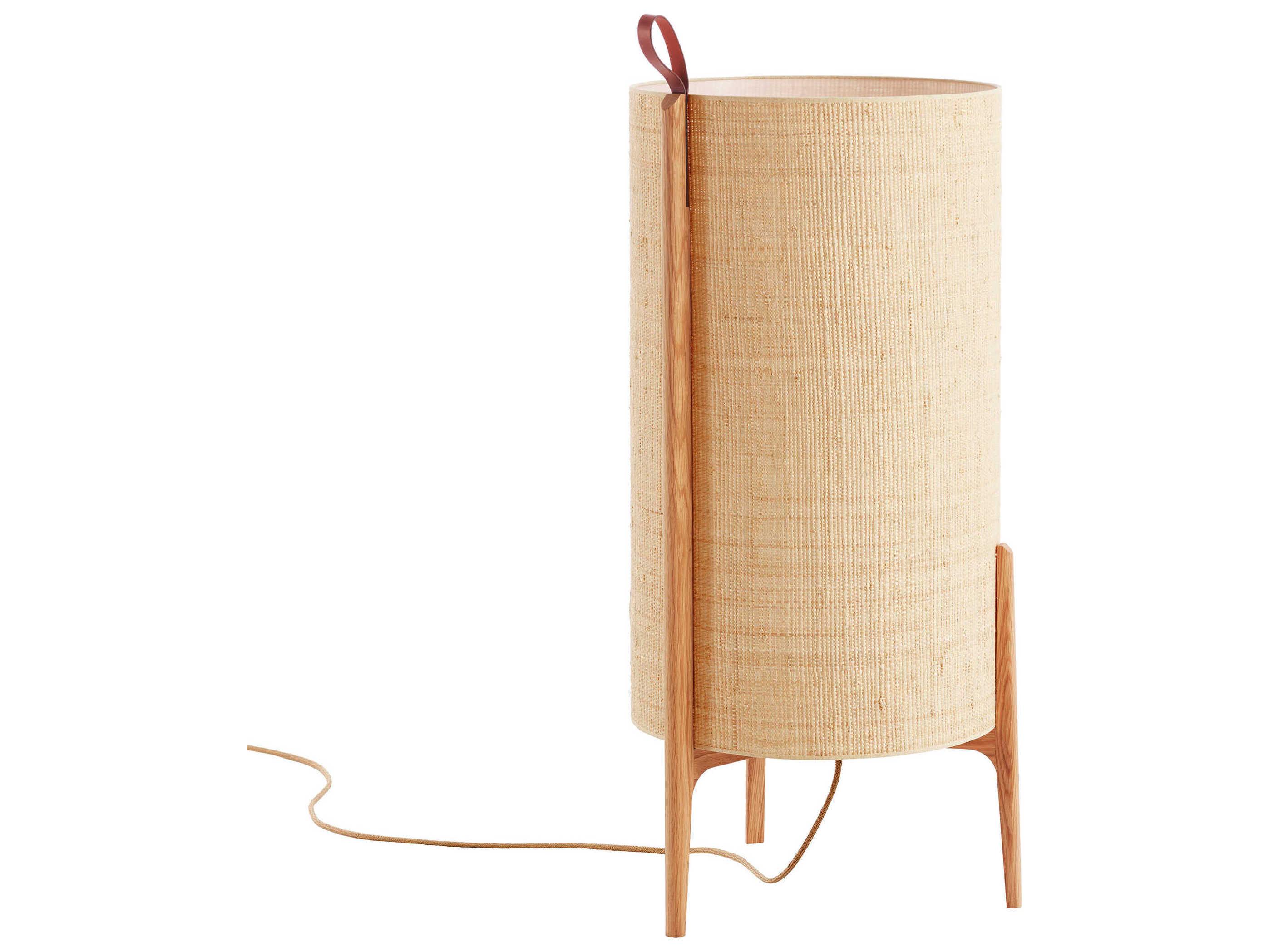 Carpyen Greta Natural Oak Saguran Fiber Brown Floor Lamp