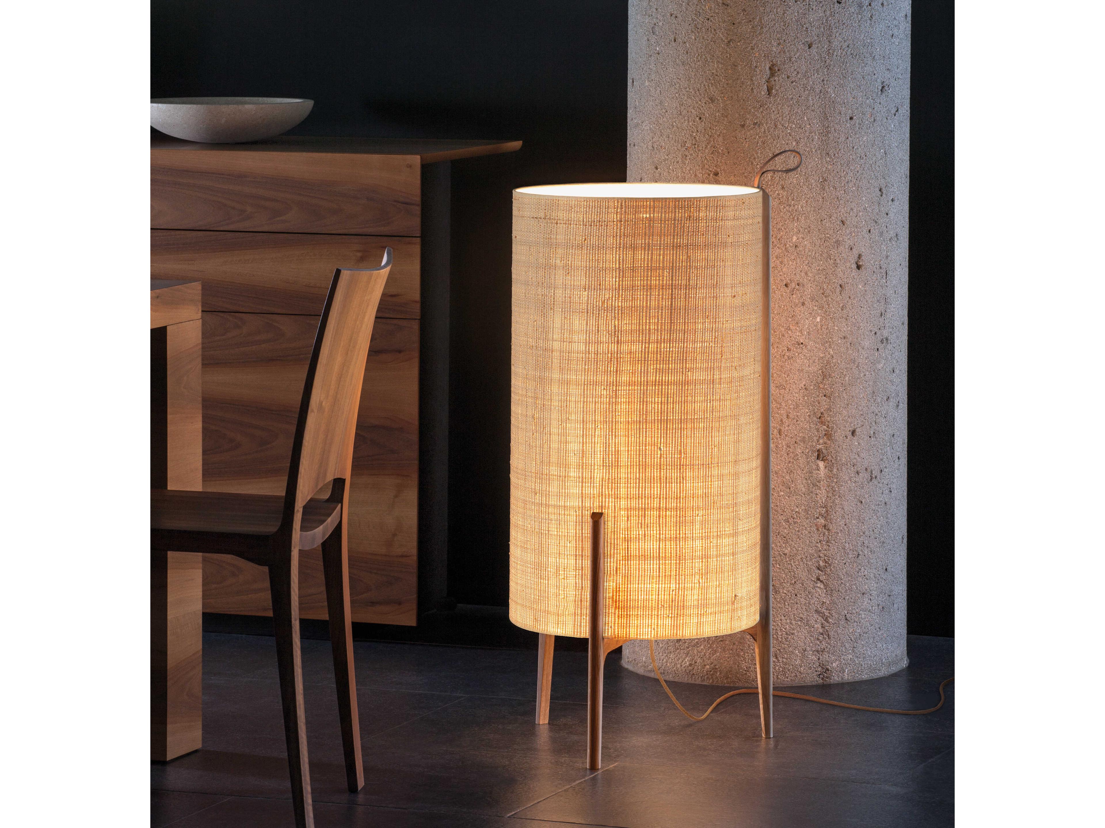 Carpyen Greta Natural Oak Saguran Fiber Brown Floor Lamp