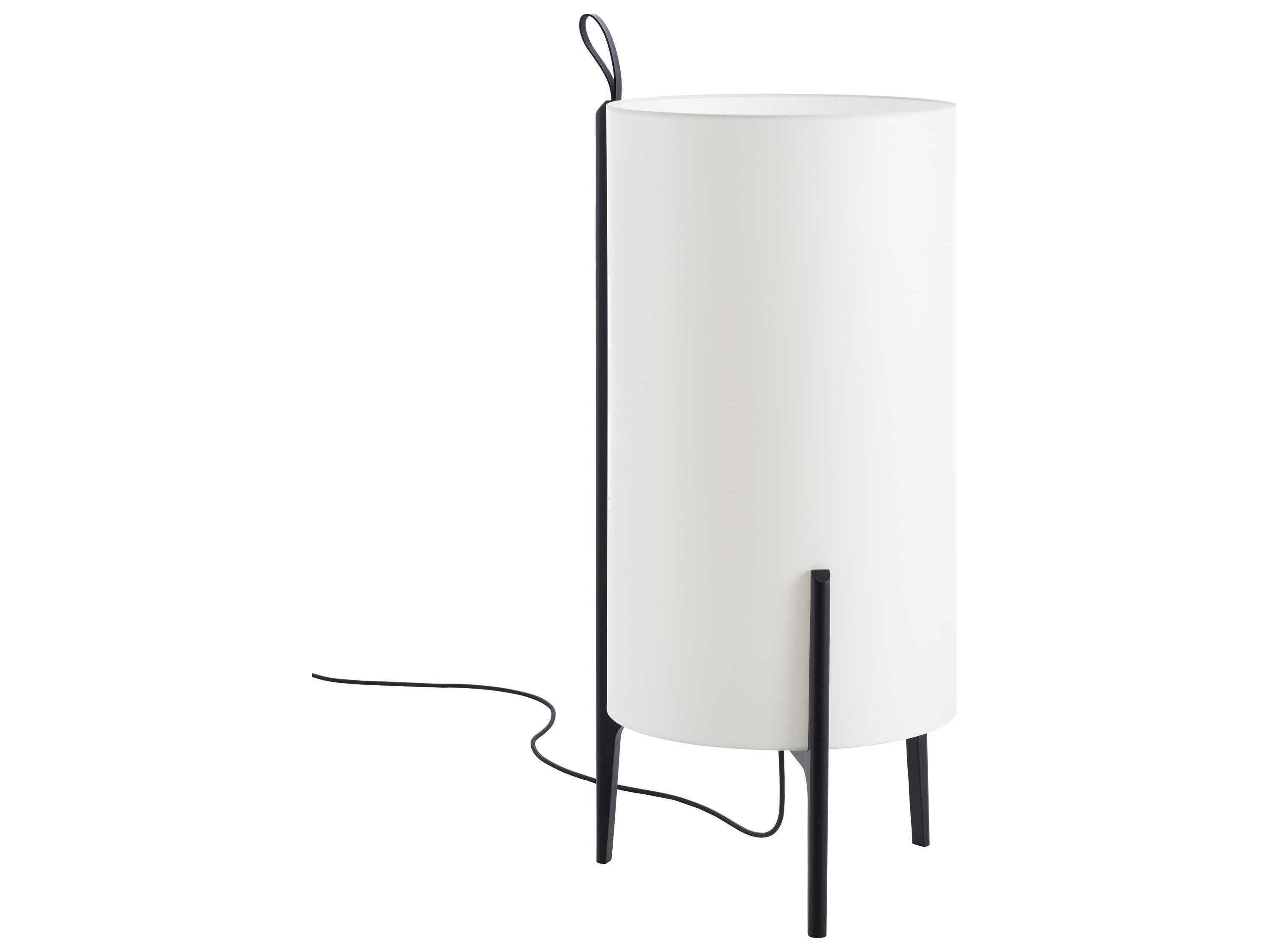Carpyen Greta Black Oak White Linen Floor Lamp