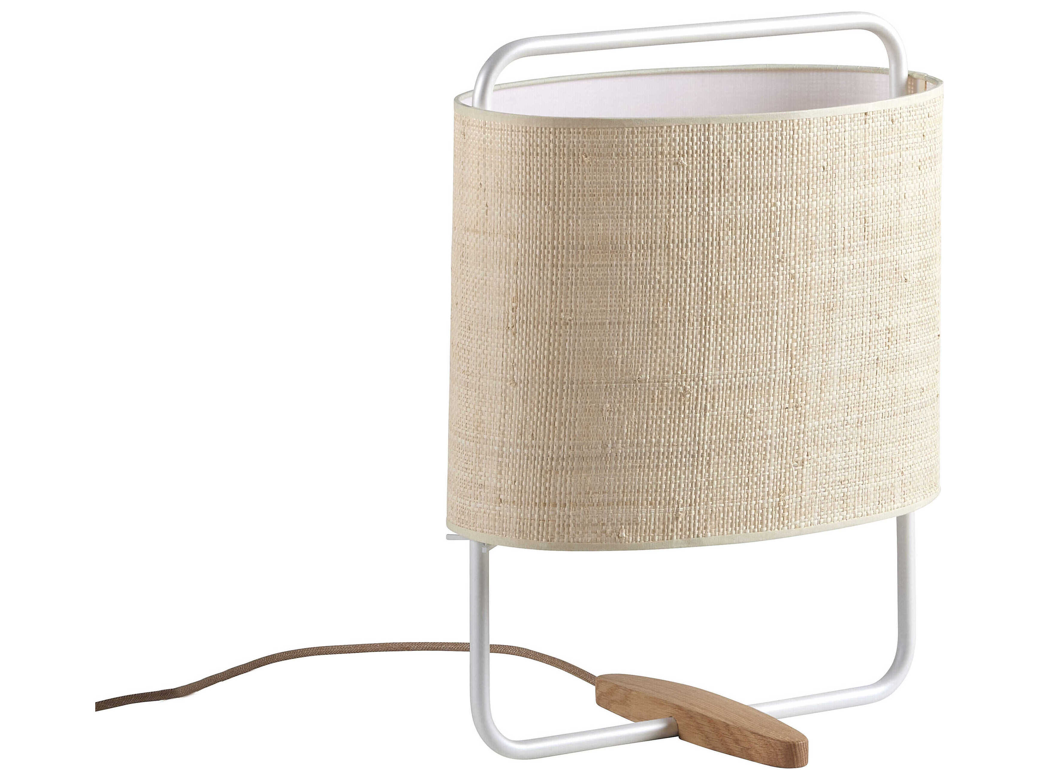 Carpyen Margot Nacre Natural Fiber Off White Table Lamp