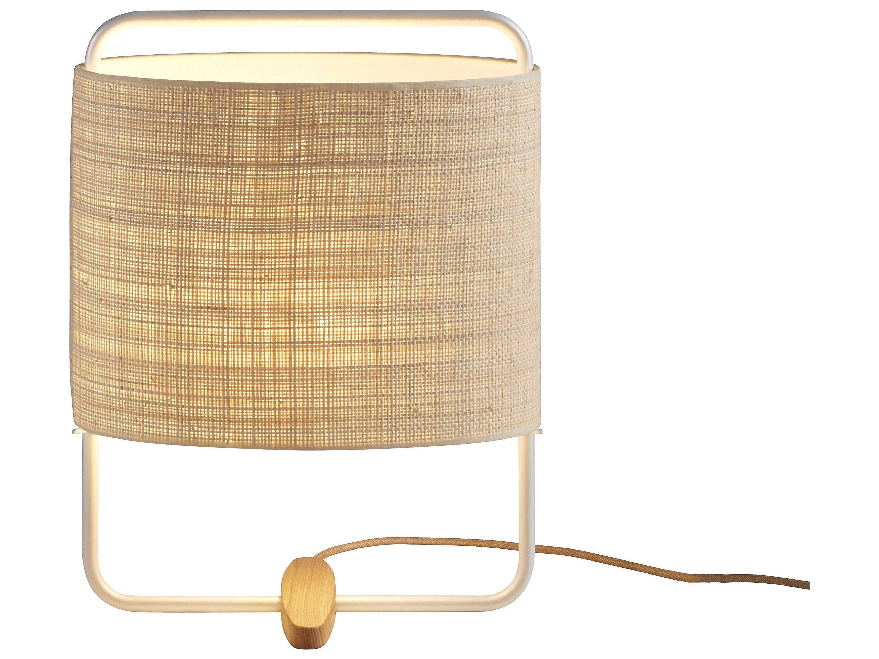 Carpyen Margot Nacre Natural Fiber Off White Table Lamp