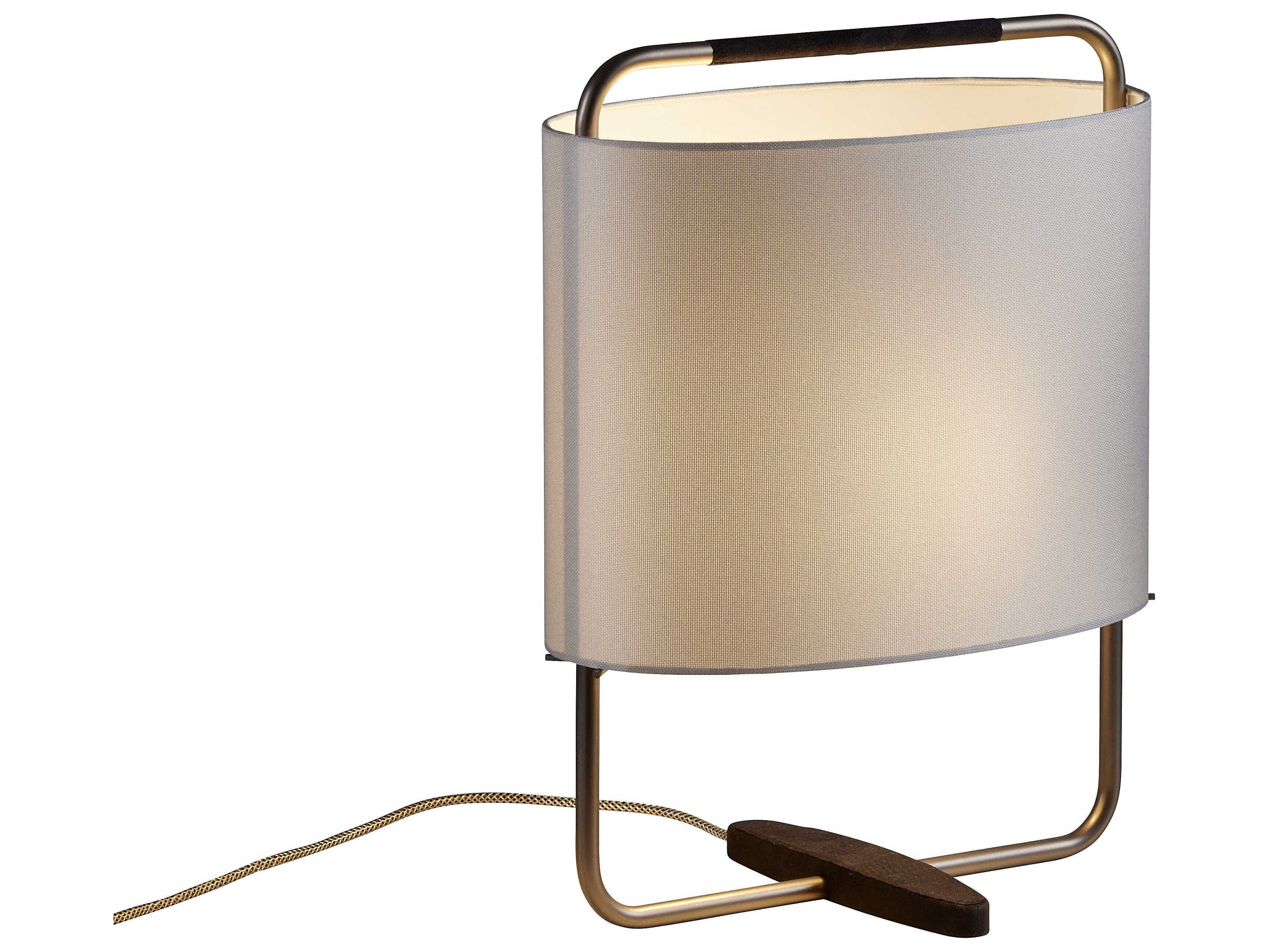 Carpyen Margot Matt Black Nickel Silver Fabric Table Lamp