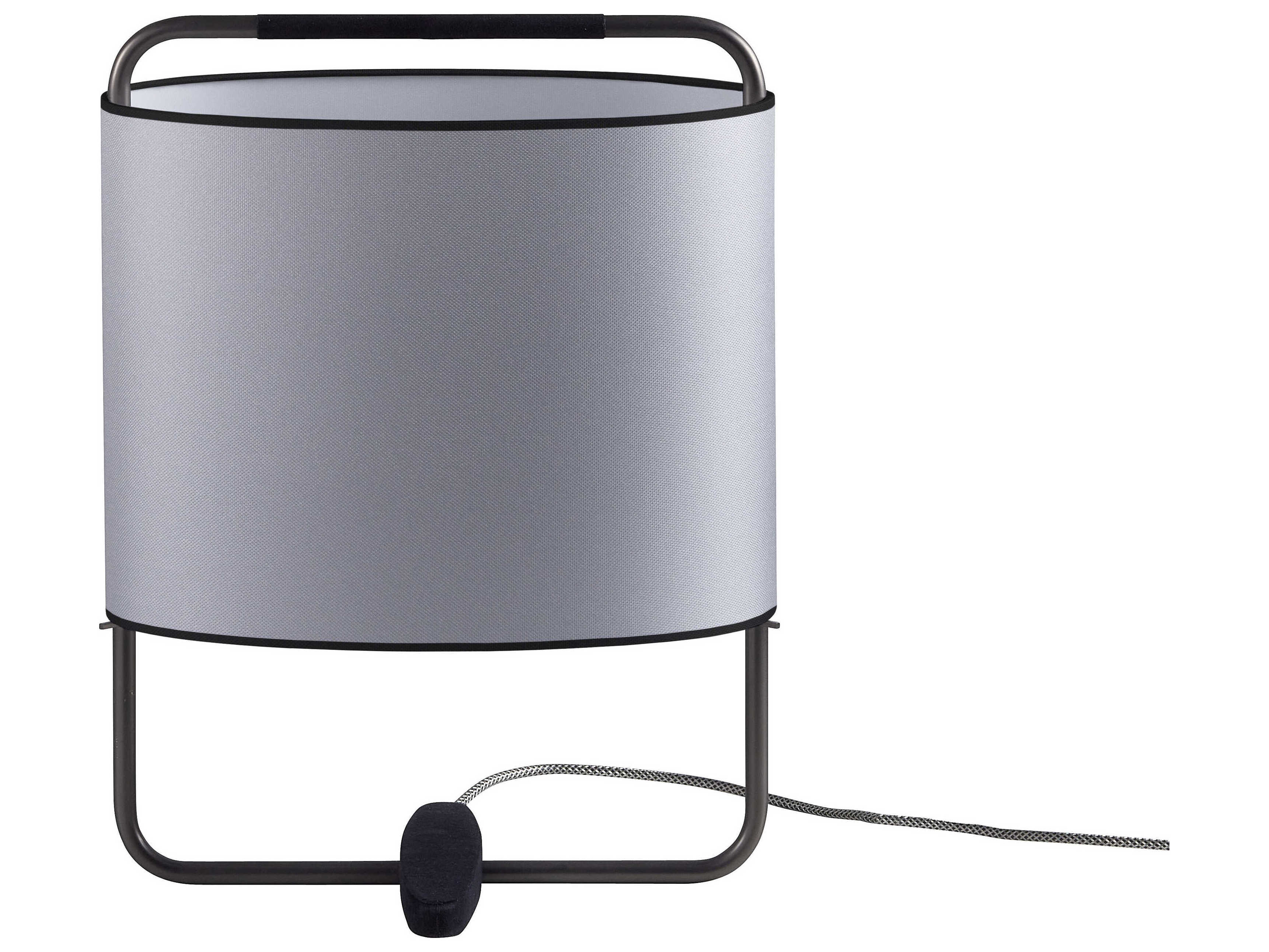 Carpyen Margot Matt Black Nickel Silver Fabric Table Lamp