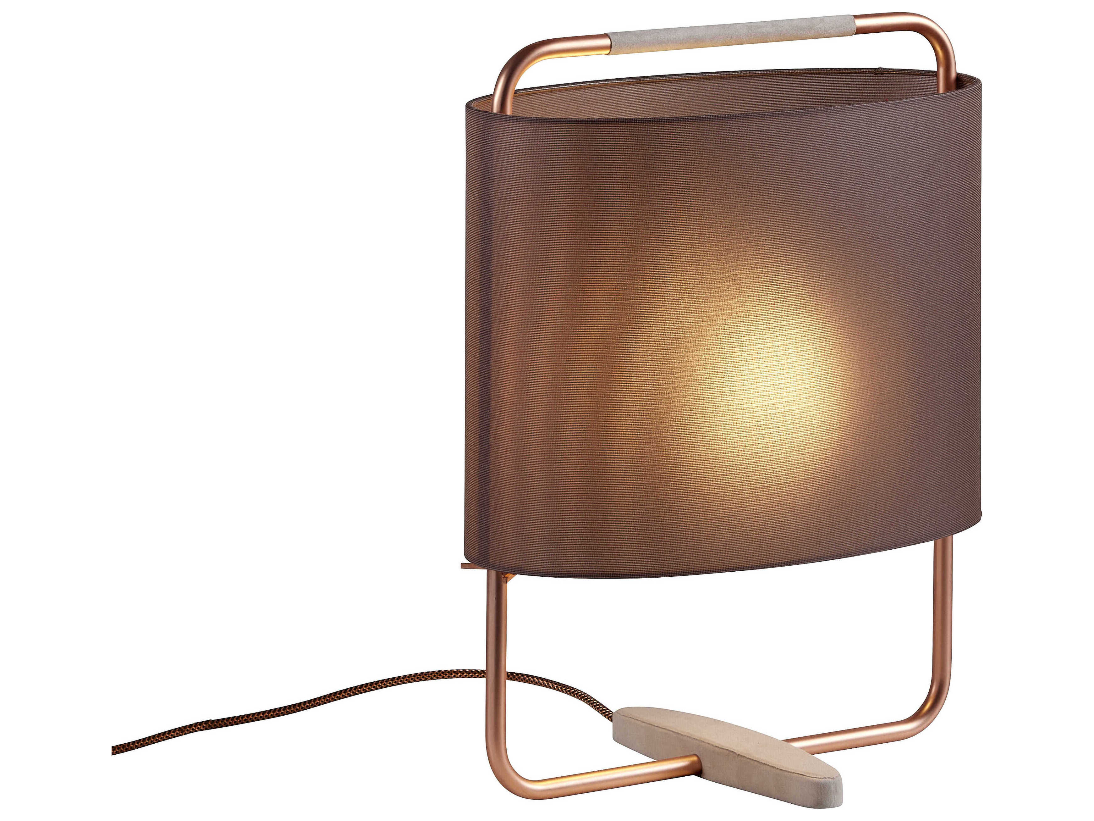 Carpyen Margot Matt Copper Aubergune Fabric Table Lamp