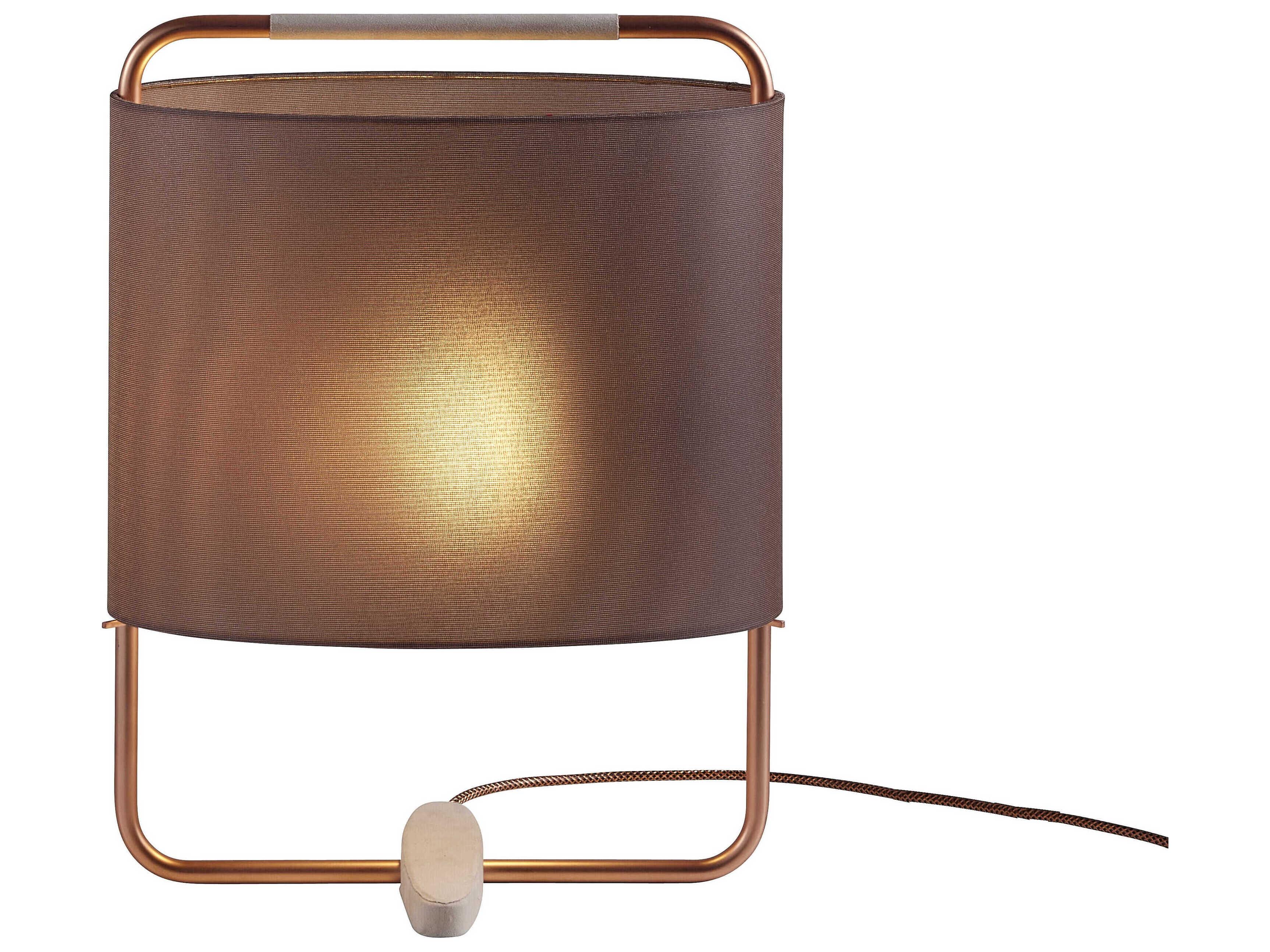 Carpyen Margot Matt Copper Aubergune Fabric Table Lamp