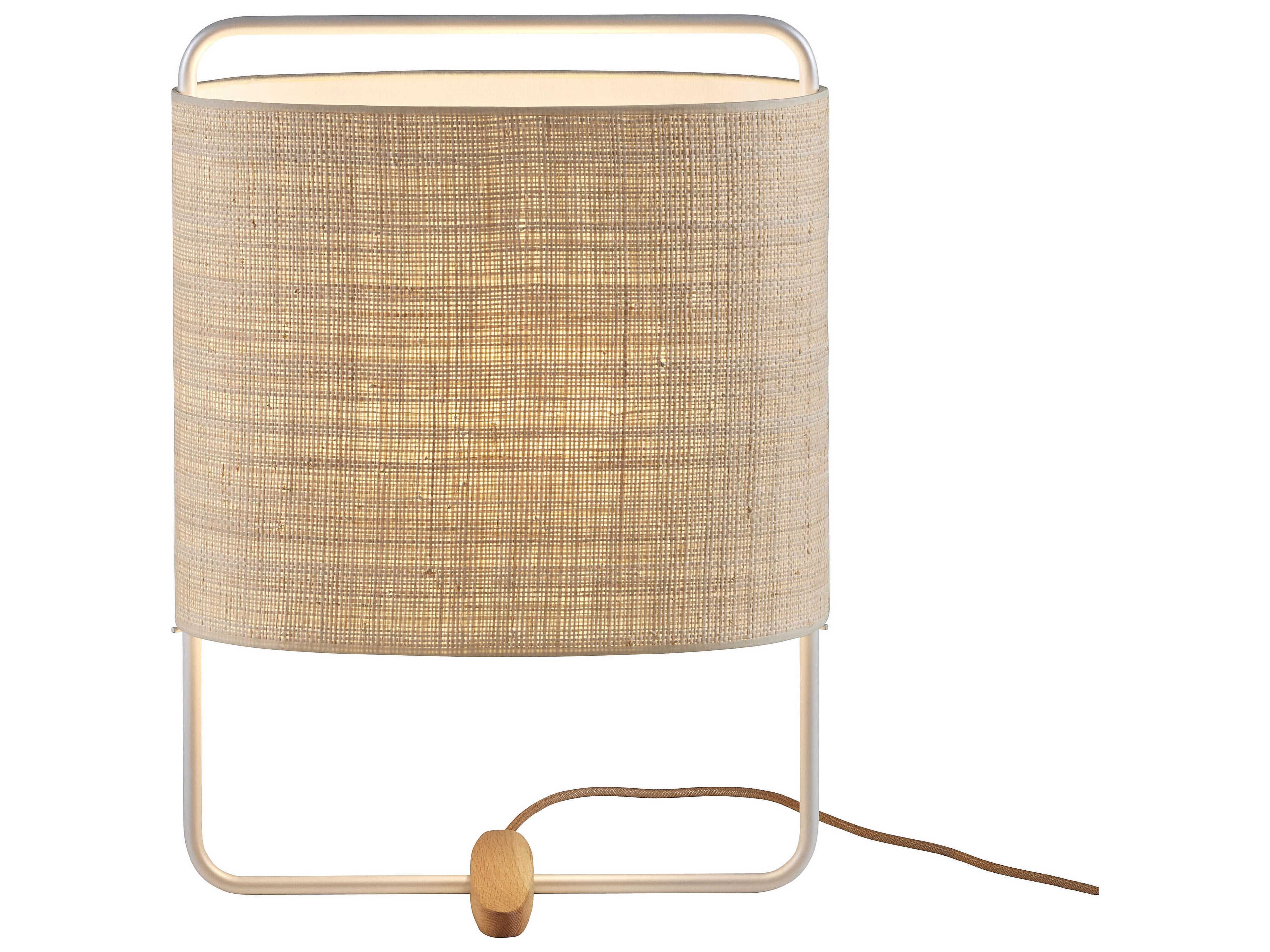 Carpyen Margot Nacre Natural Fiber Off White Table Lamp