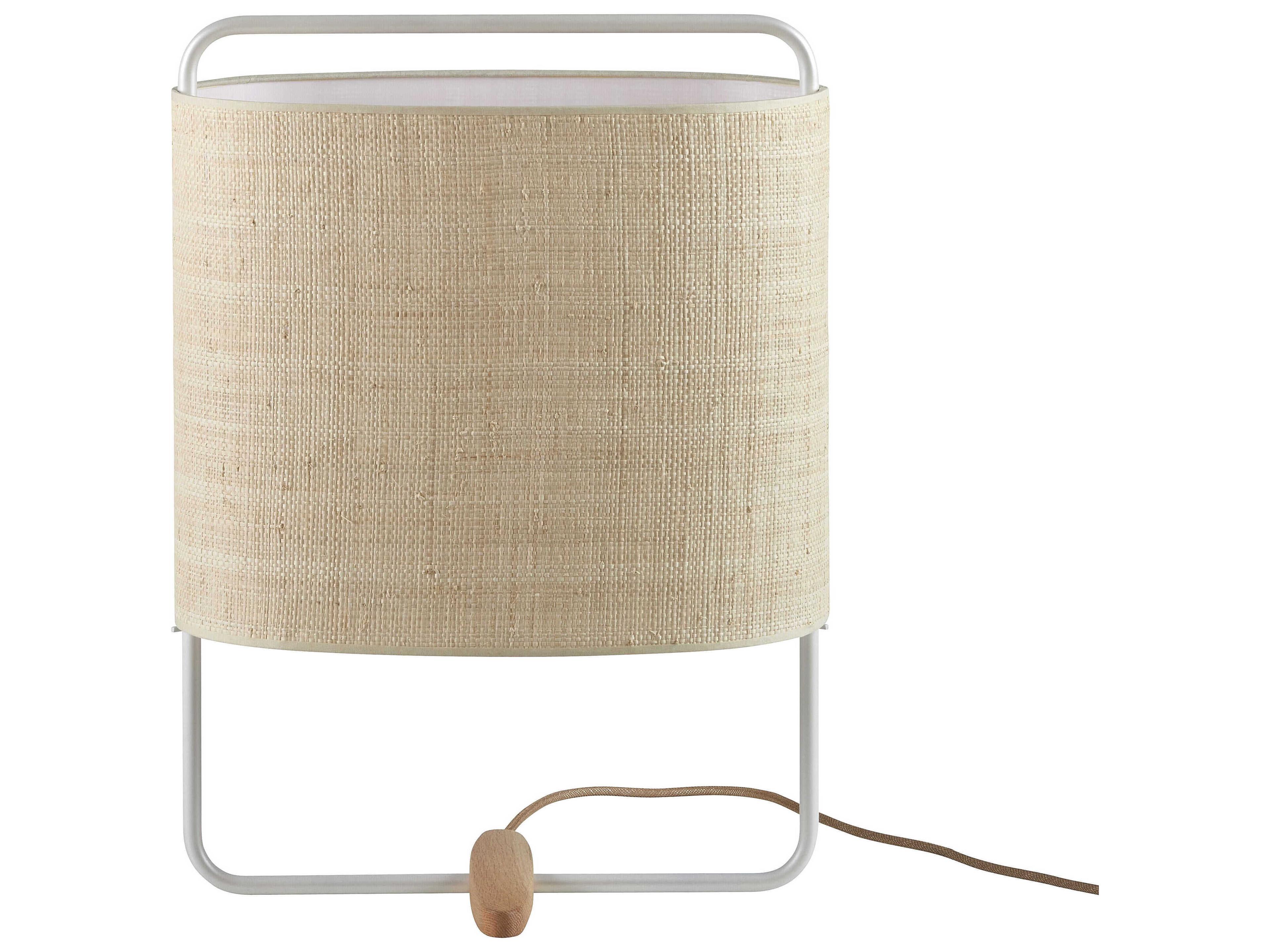 Carpyen Margot Nacre Natural Fiber Off White Table Lamp