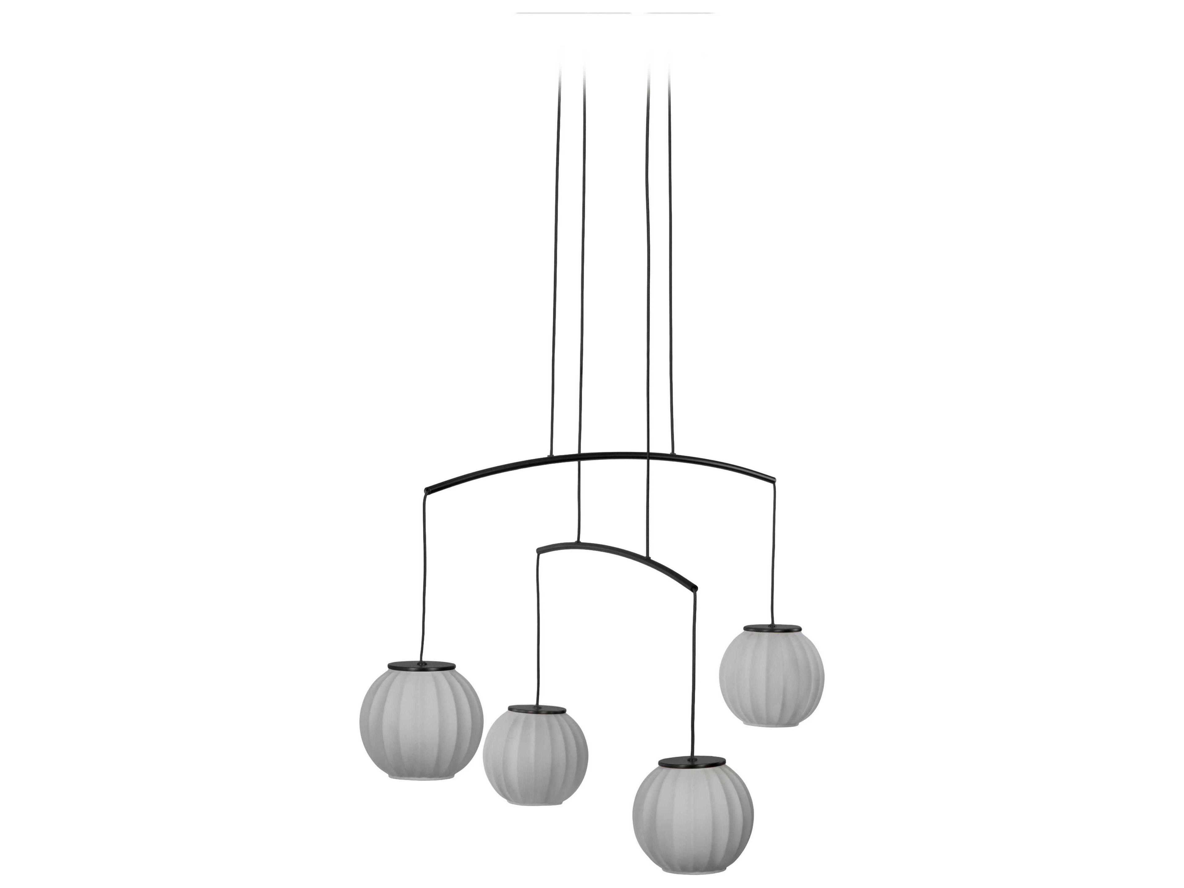 Carpyen Mei 4-Light Black Globe Pendant