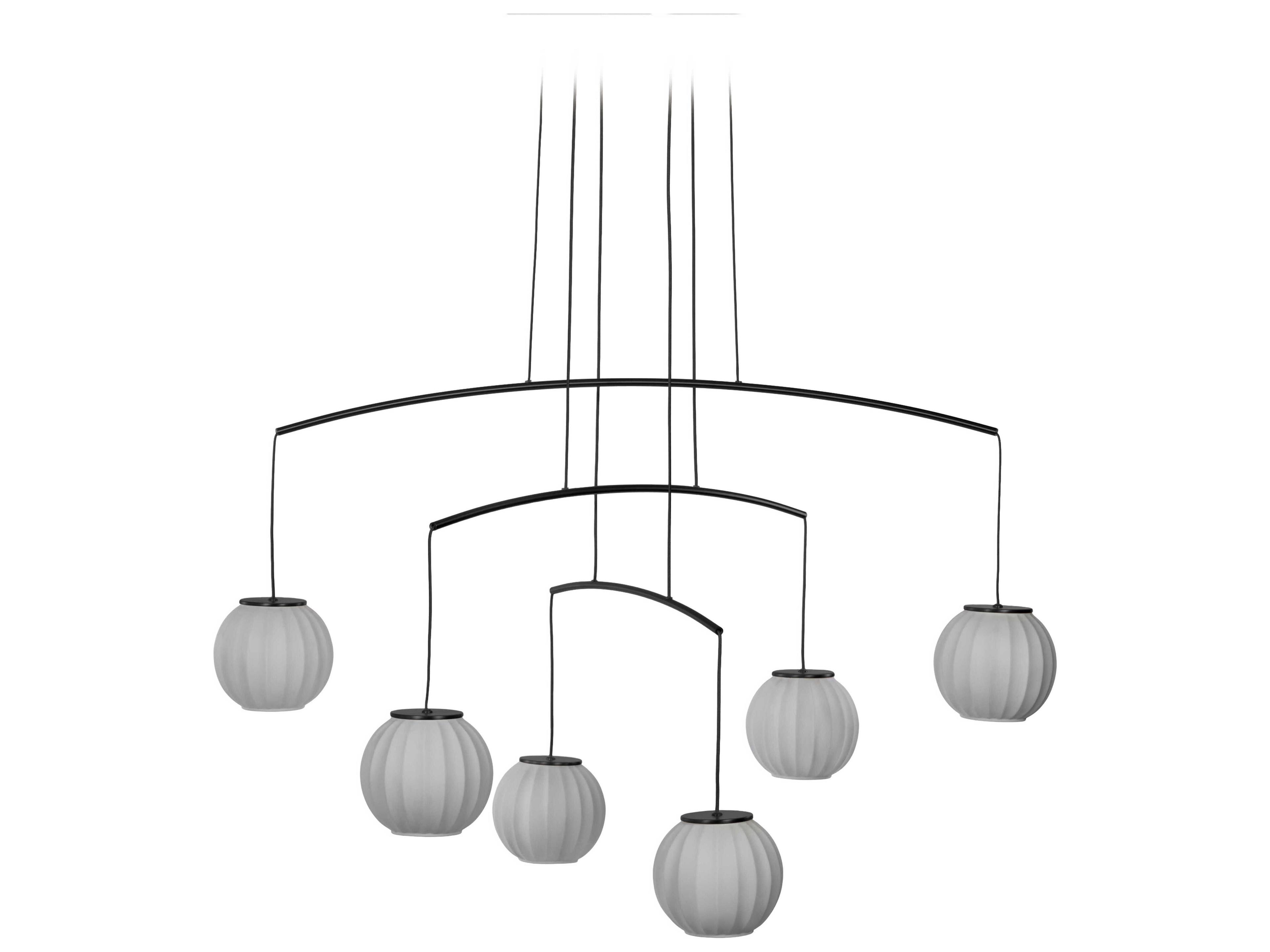 Carpyen Mei 6-Light Black Globe Pendant