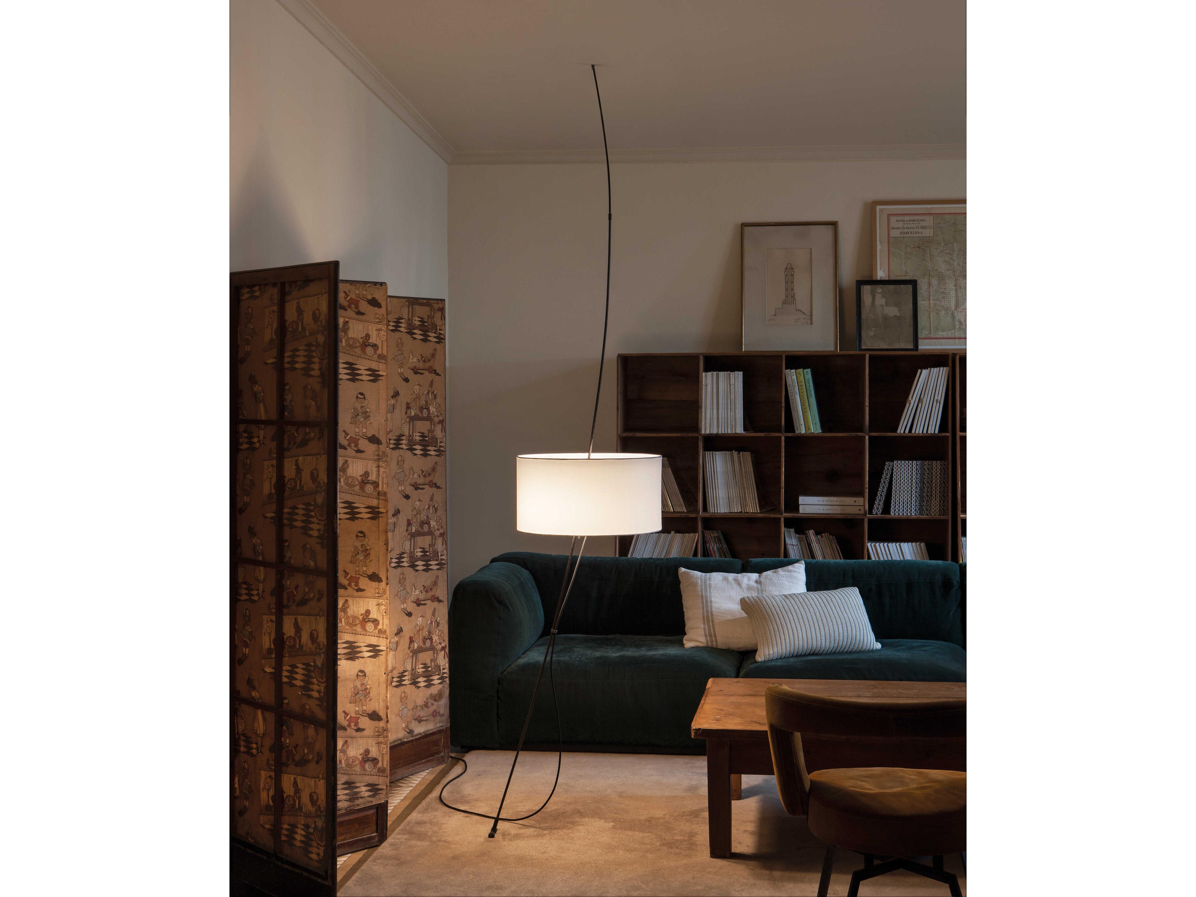 Carpyen Totora Black White Cotton Floor Lamp