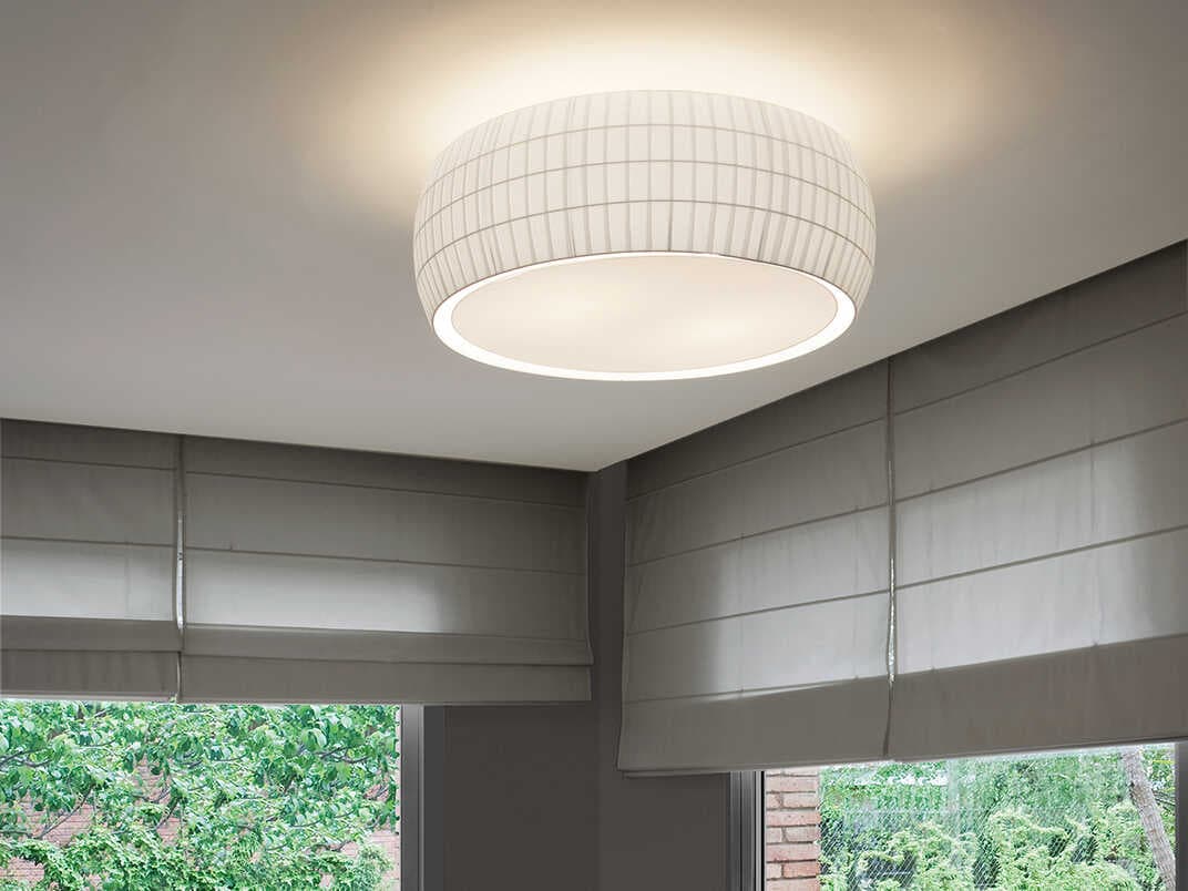 Carpyen Isamu 2-Light White Drum Semi Flush Mount