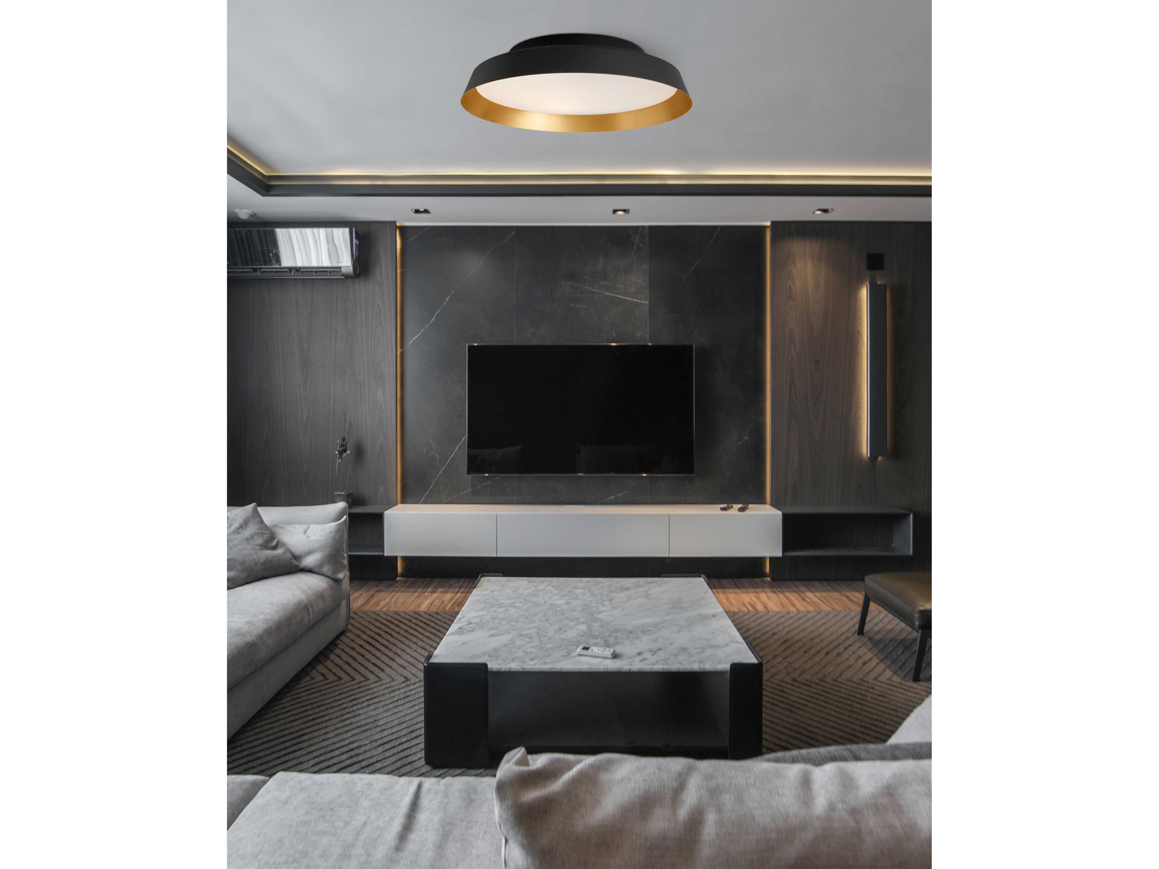 Carpyen Boop Black Gold Round Flush Mount