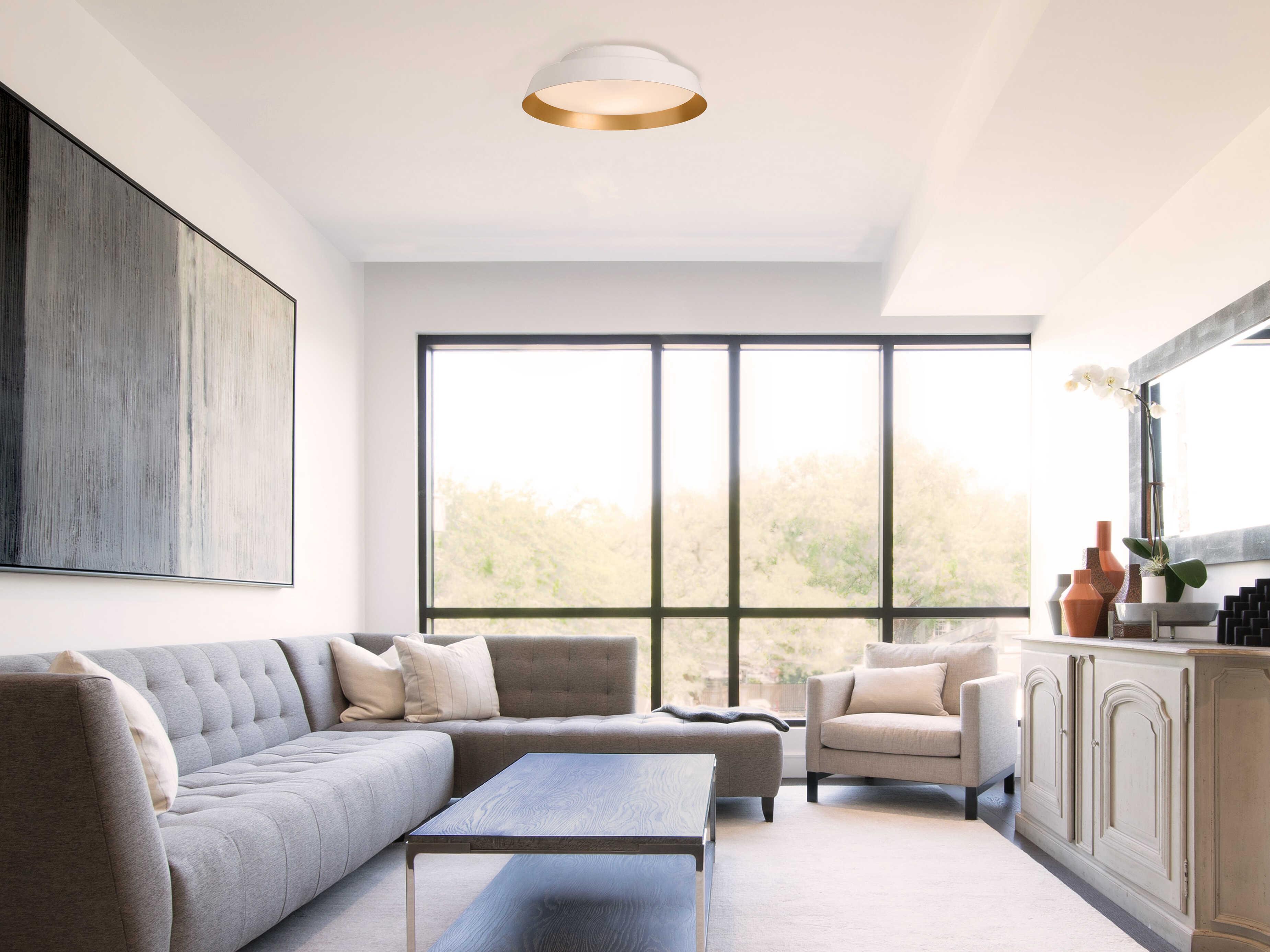 Carpyen Boop White Gold Round Flush Mount