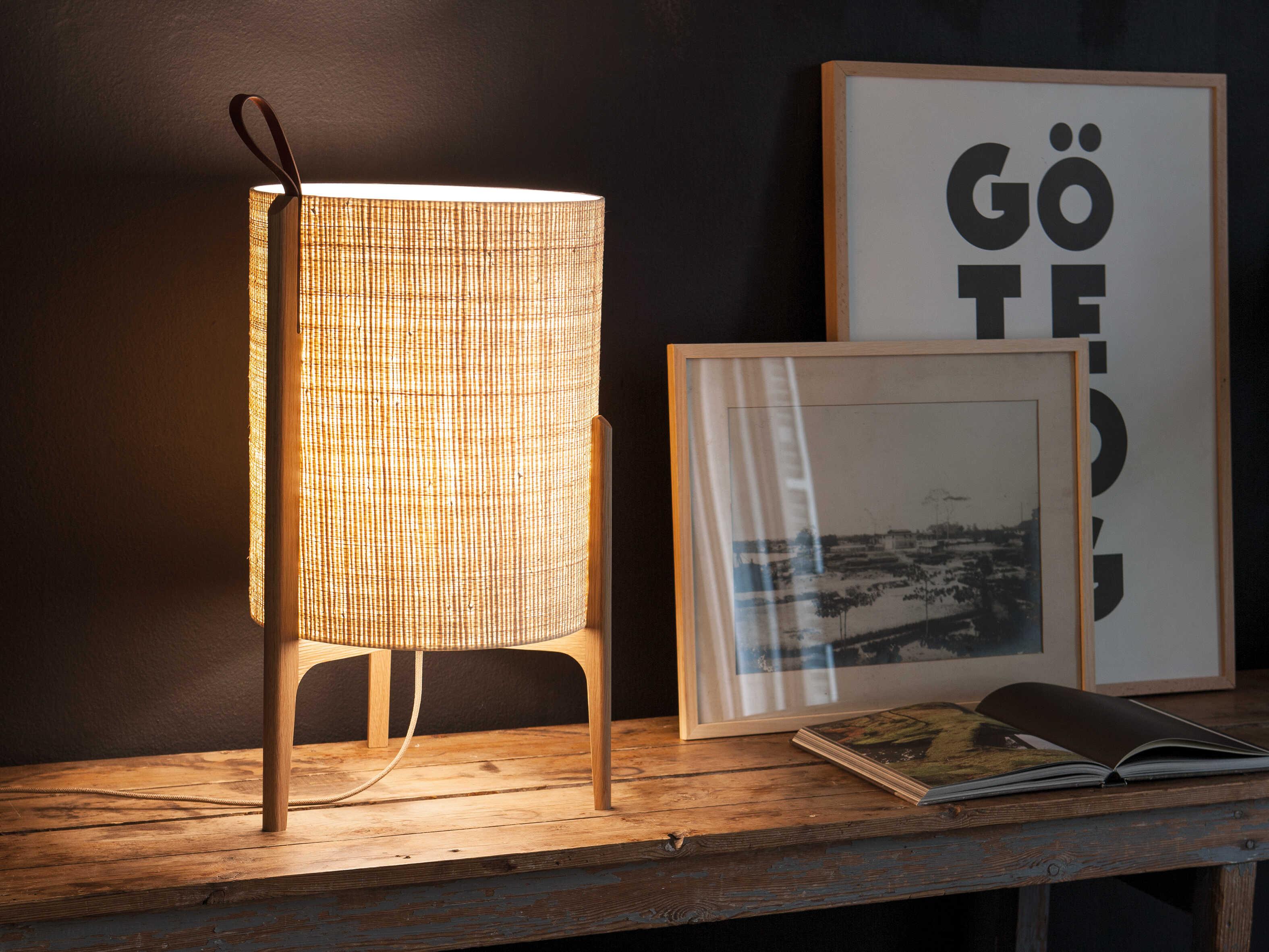 Carpyen Greta Natural Oak Brown Table Lamp
