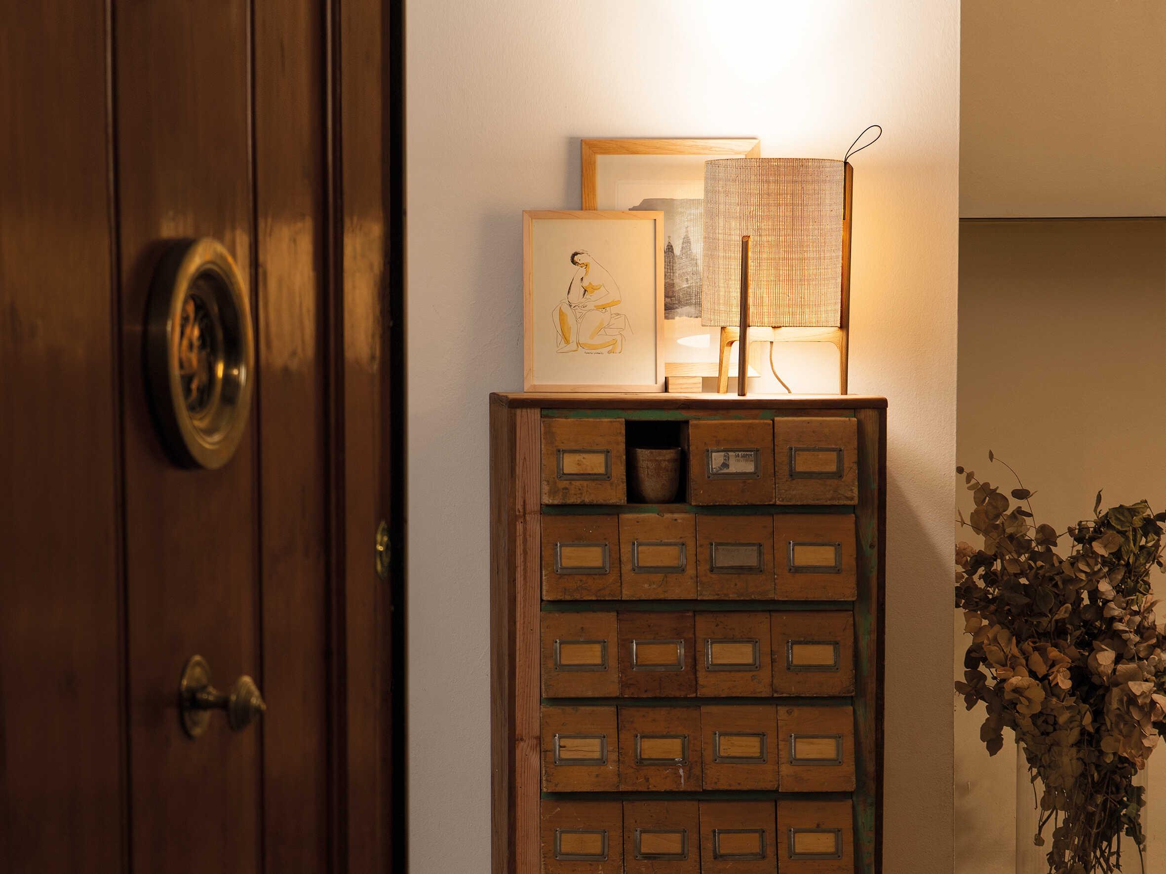 Carpyen Greta Natural Oak Brown Table Lamp