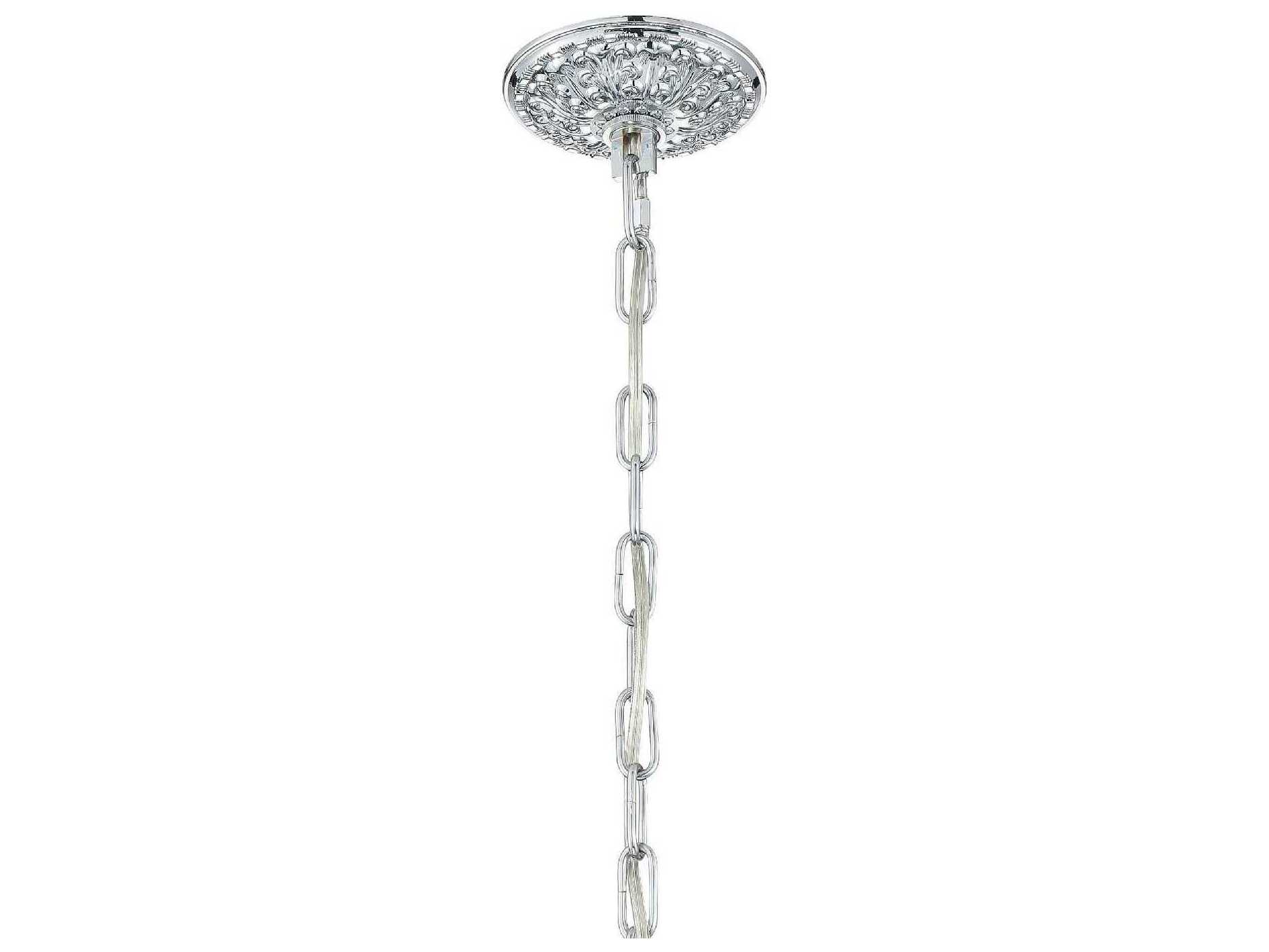 Crystorama Traditional Crystal 5-Light Polished Chrome Glass Candelabra Chandelier