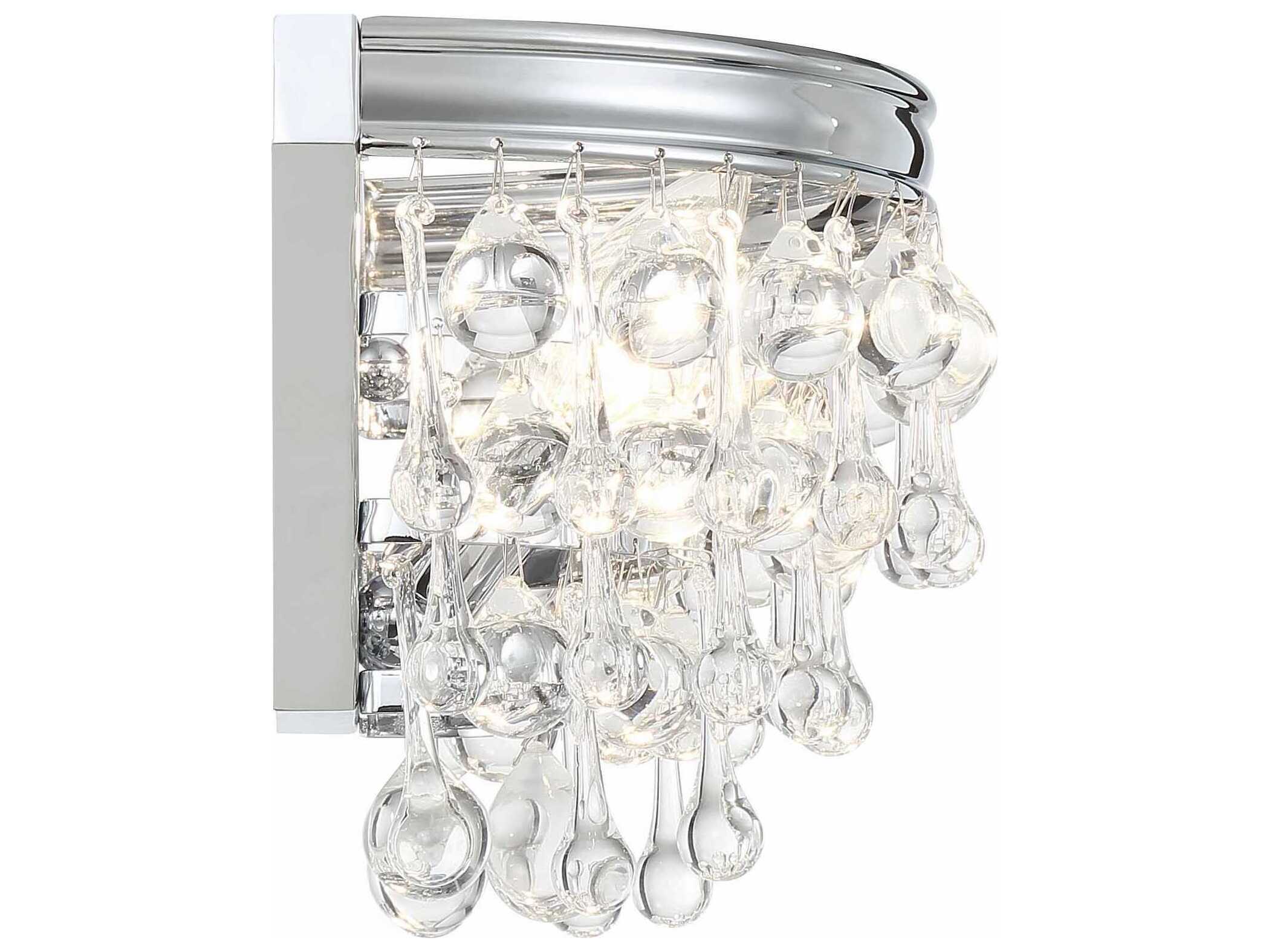Crystorama Calypso 2-Light Chrome Crystal Glass Flush Mount
