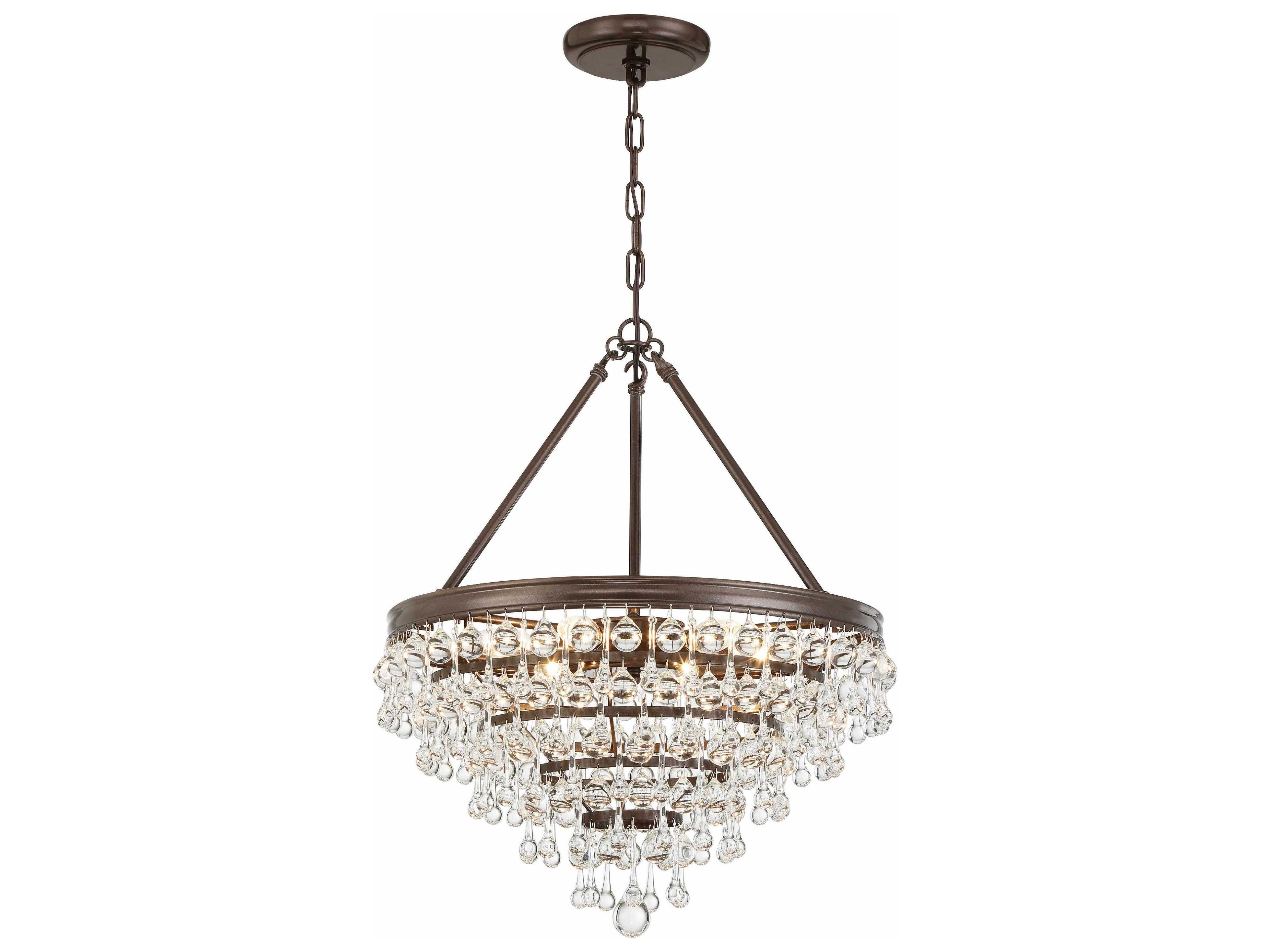 Crystorama Calypso 6-Light Chrome Crystal Glass Candelabra Tiered Chandelier