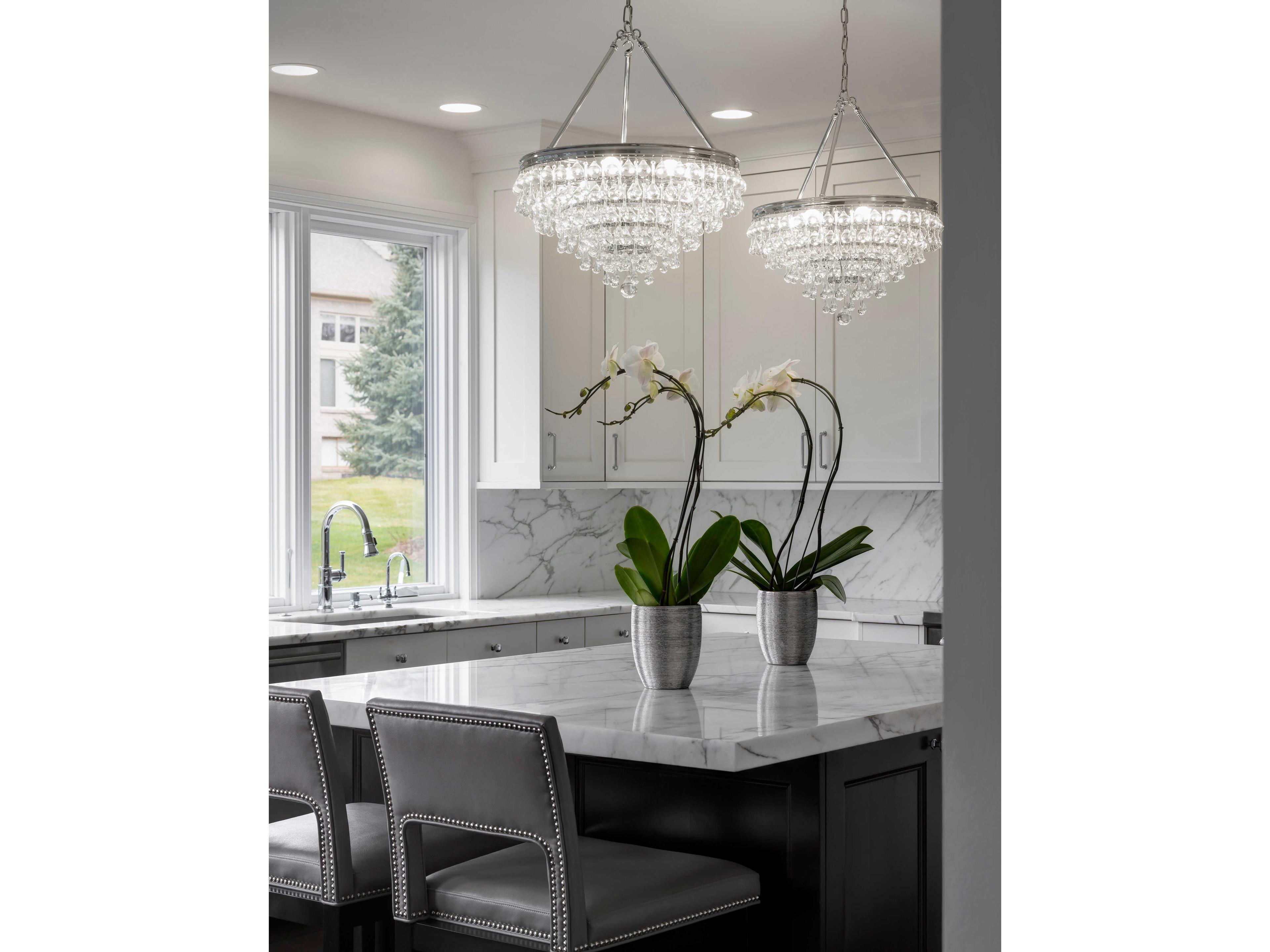 Crystorama Calypso 8-Light Chrome Crystal Glass Candelabra Tiered Chandelier