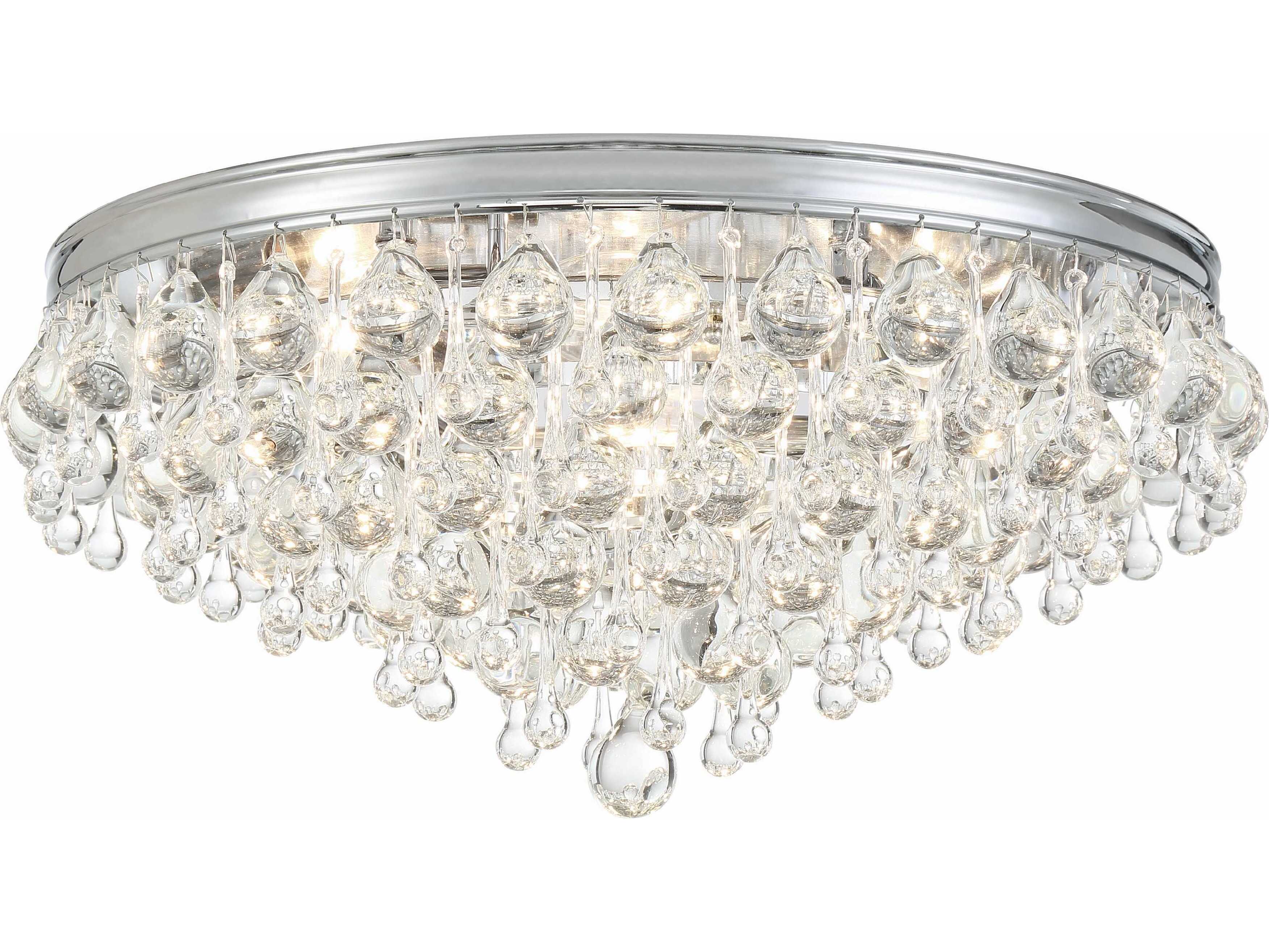 Crystorama Calypso 6-Light Polished Chrome Crystal Glass Tiered Flush Mount