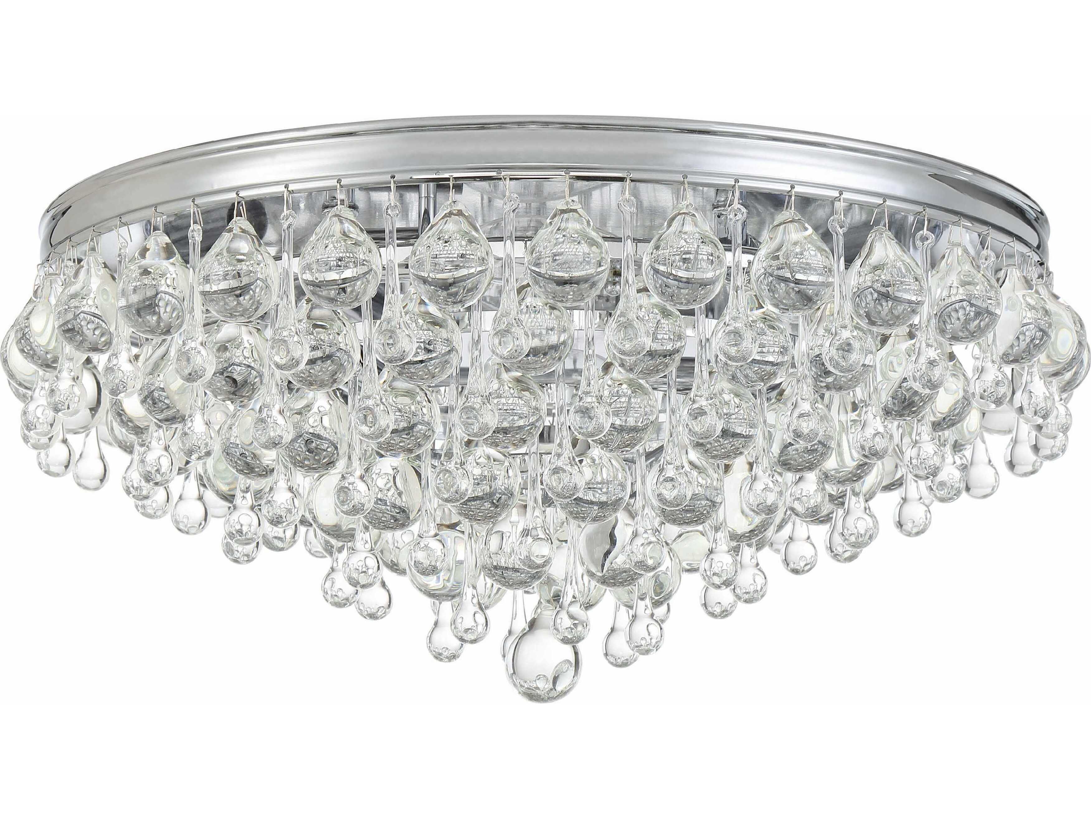 Crystorama Calypso 6-Light Polished Chrome Crystal Glass Tiered Flush Mount