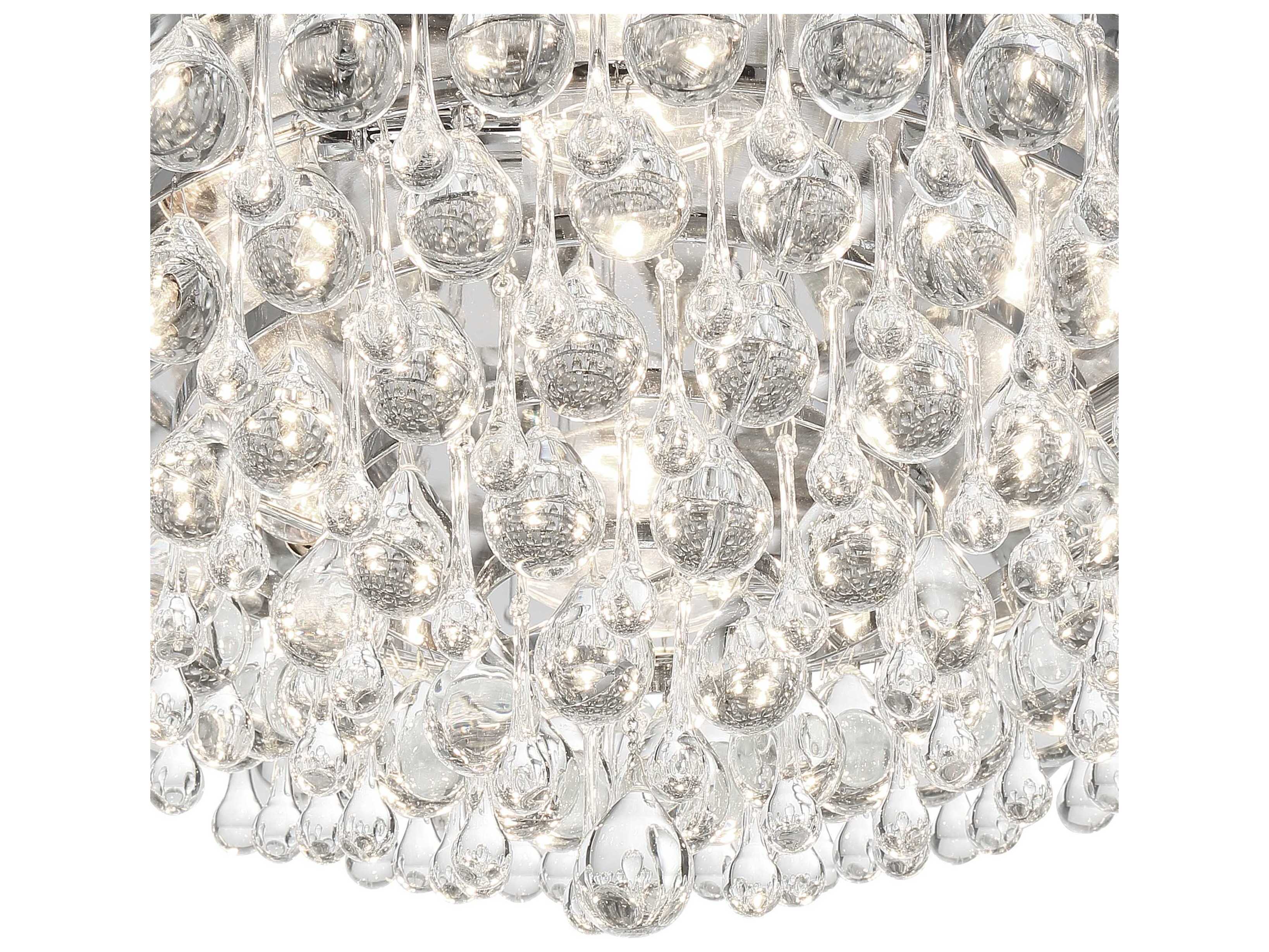 Crystorama Calypso 6-Light Polished Chrome Crystal Glass Tiered Flush Mount