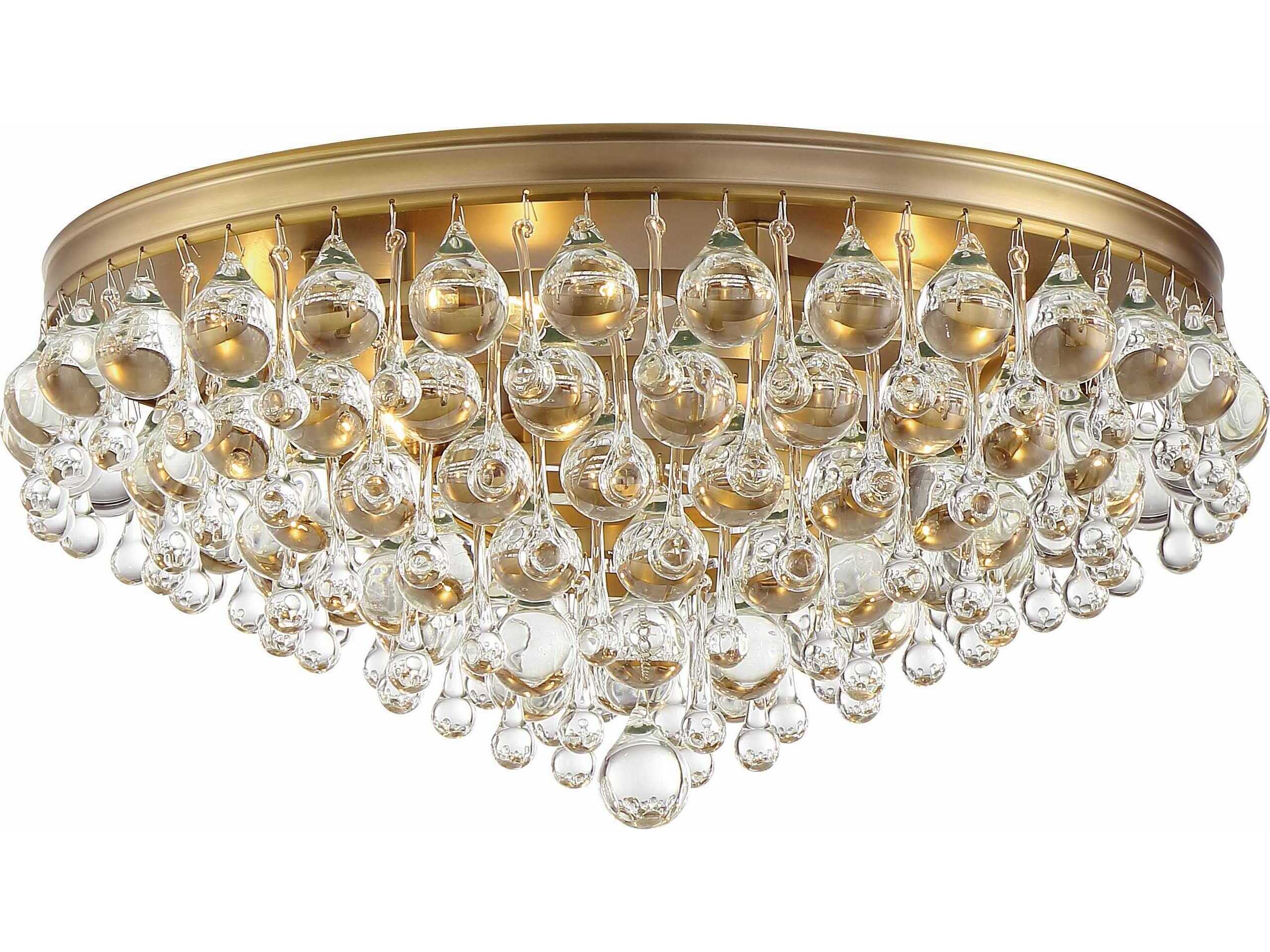 Crystorama Calypso 6-Light Vibrant Gold Glass Tiered Flush Mount