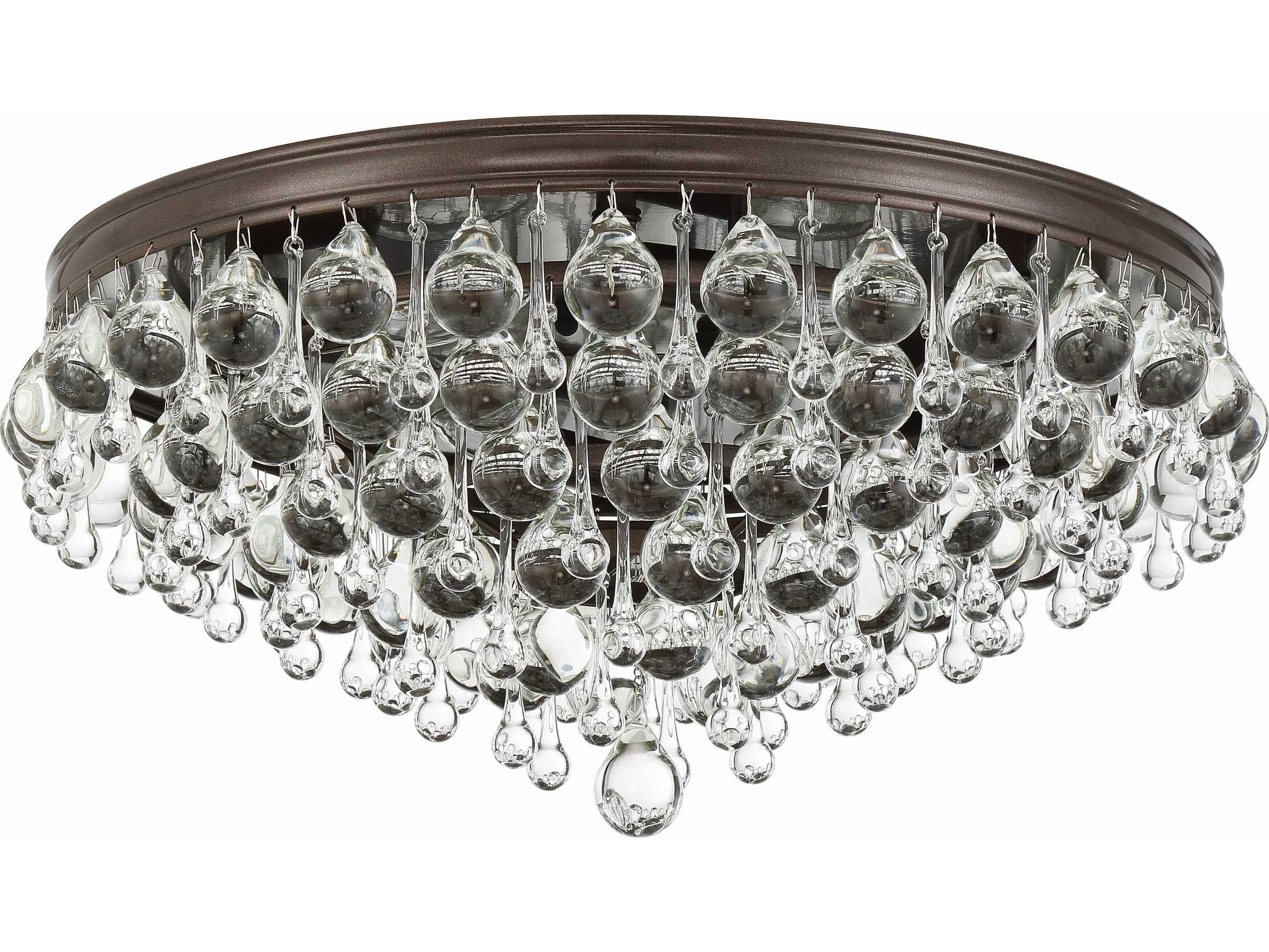 Crystorama Calypso 6-Light Vibrant Bronze Crystal Glass Tiered Flush Mount