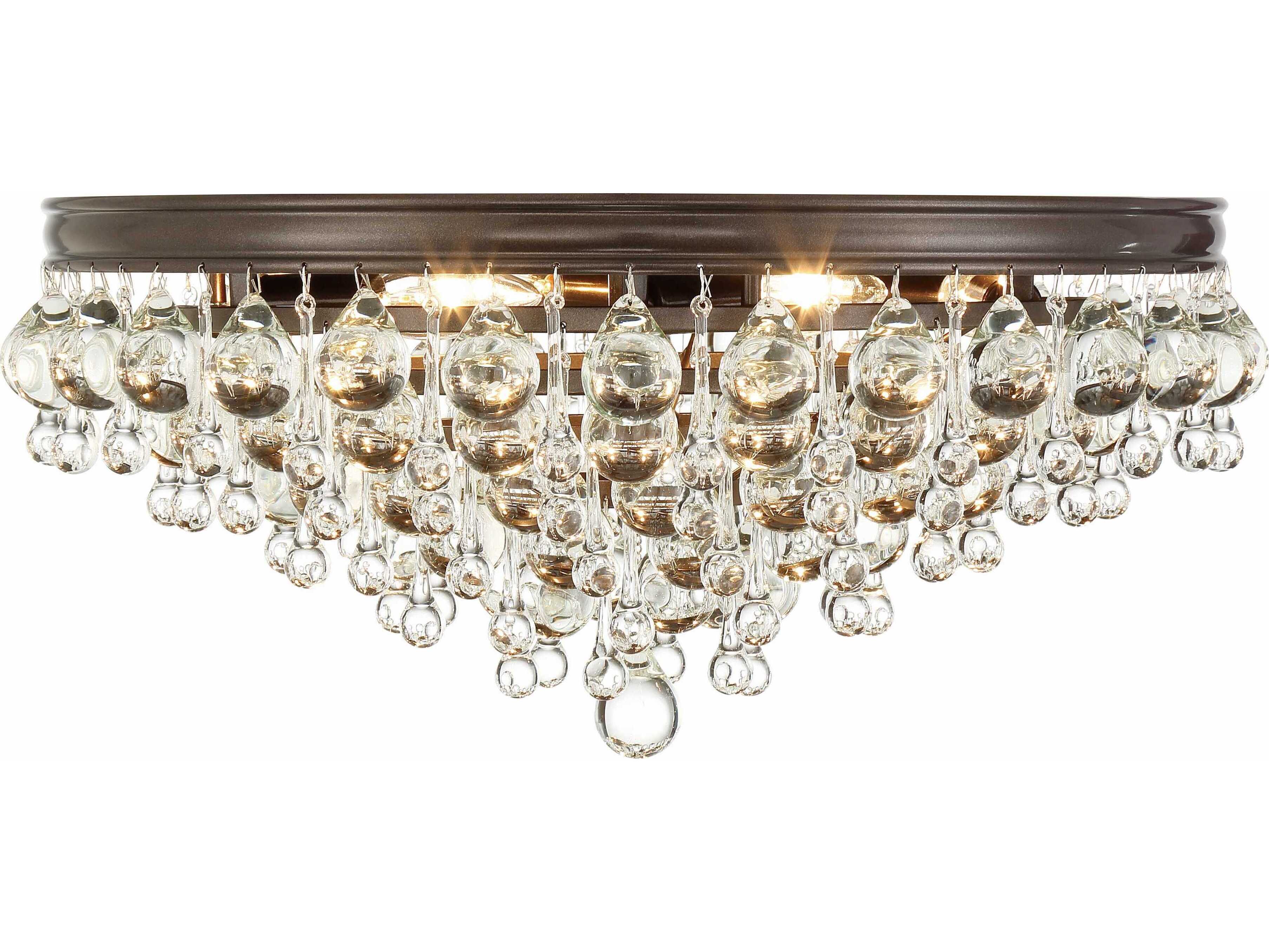 Crystorama Calypso 6-Light Vibrant Bronze Crystal Glass Tiered Flush Mount