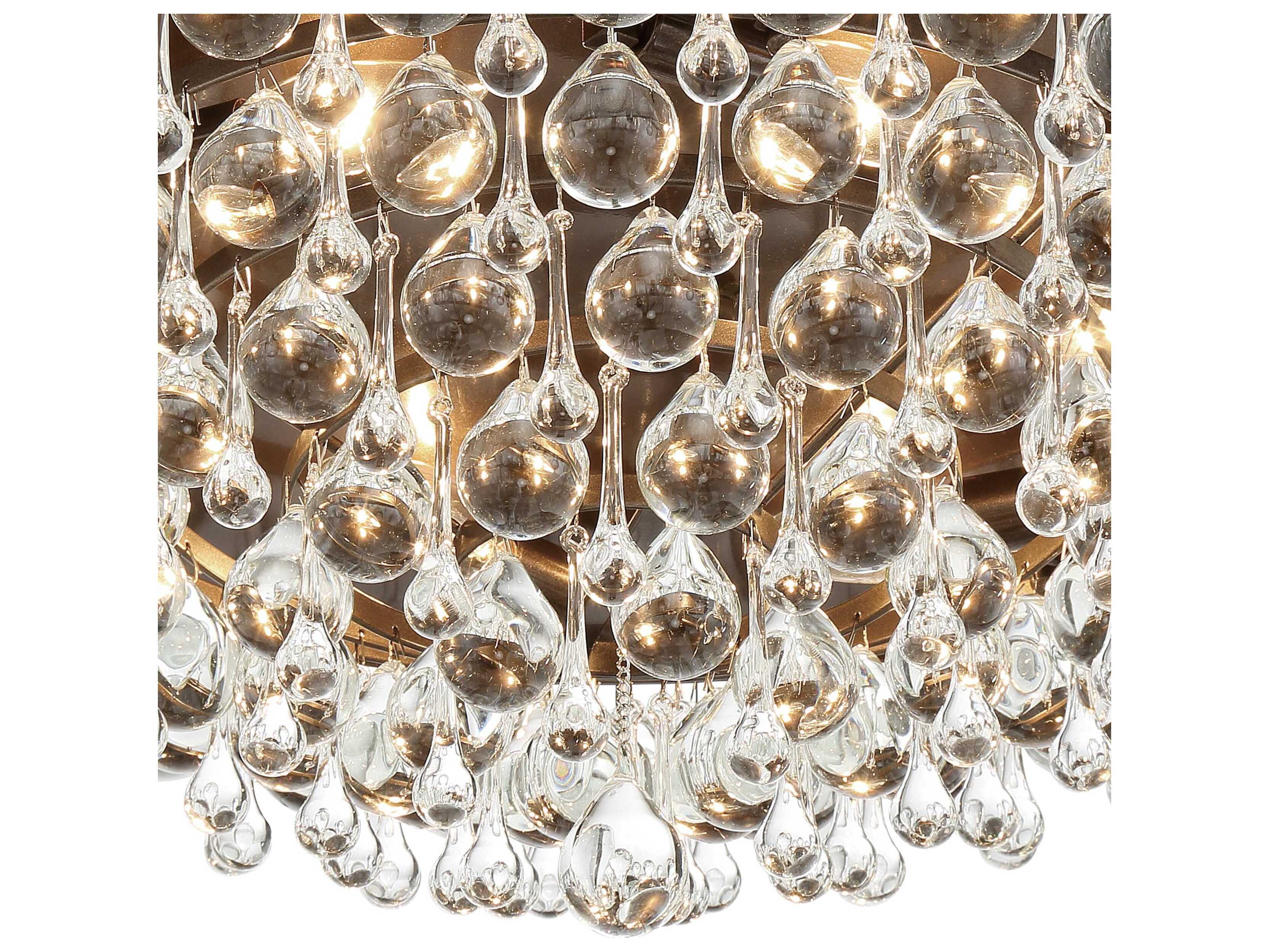 Crystorama Calypso 6-Light Vibrant Bronze Crystal Glass Tiered Flush Mount
