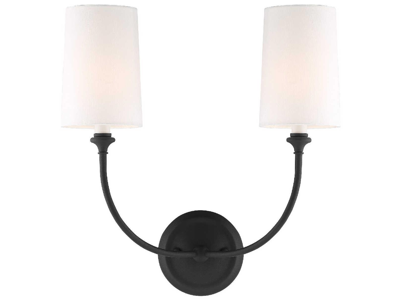Crystorama Sylvan 2-Light Black Forged Wall Sconce