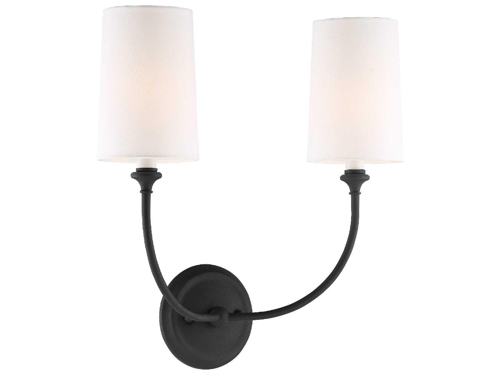 Crystorama Sylvan 2-Light Black Forged Wall Sconce